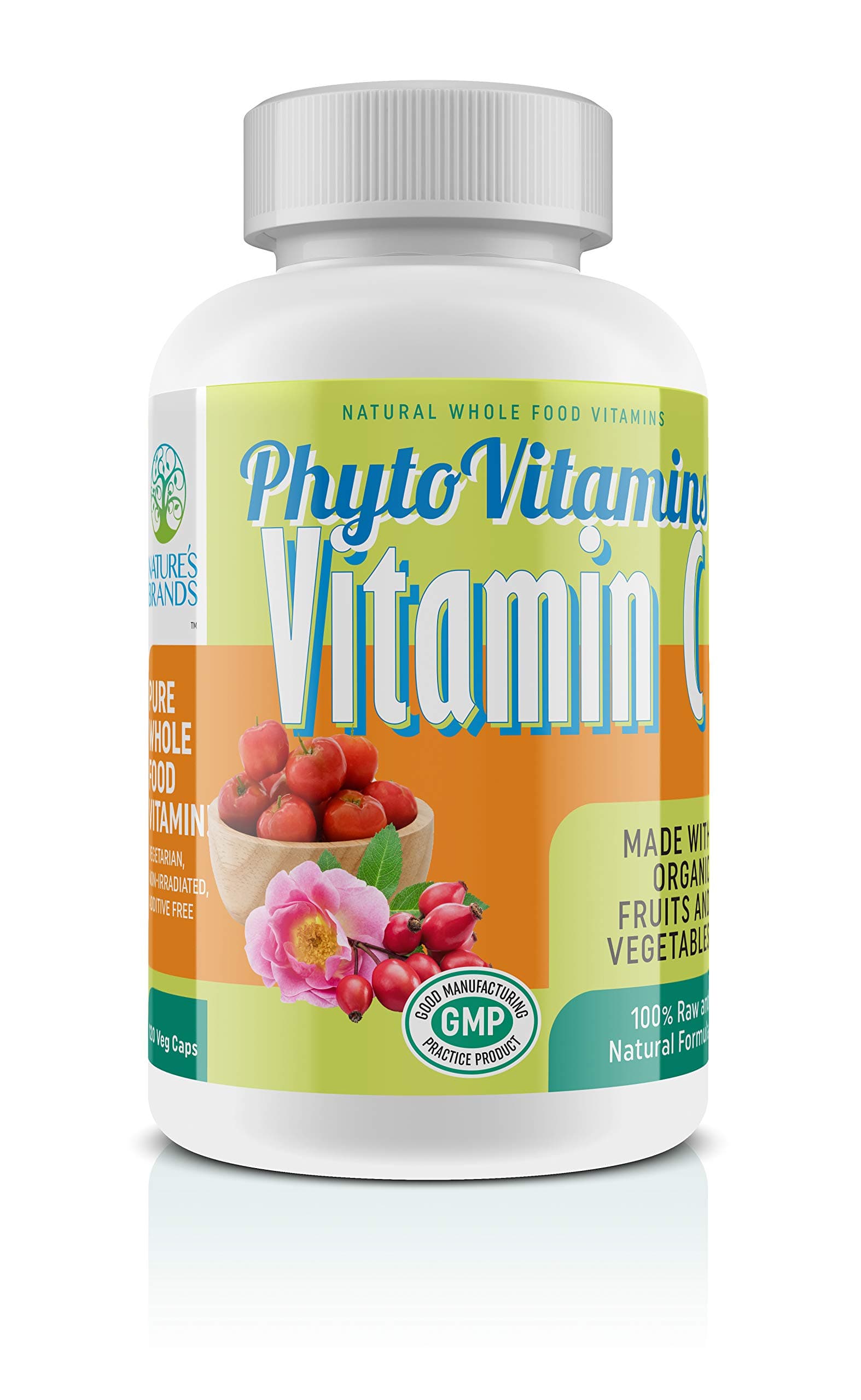 Organic Whole Food Vitamin C by PhytoVitamins; 120-Count Vegetarian Capsules