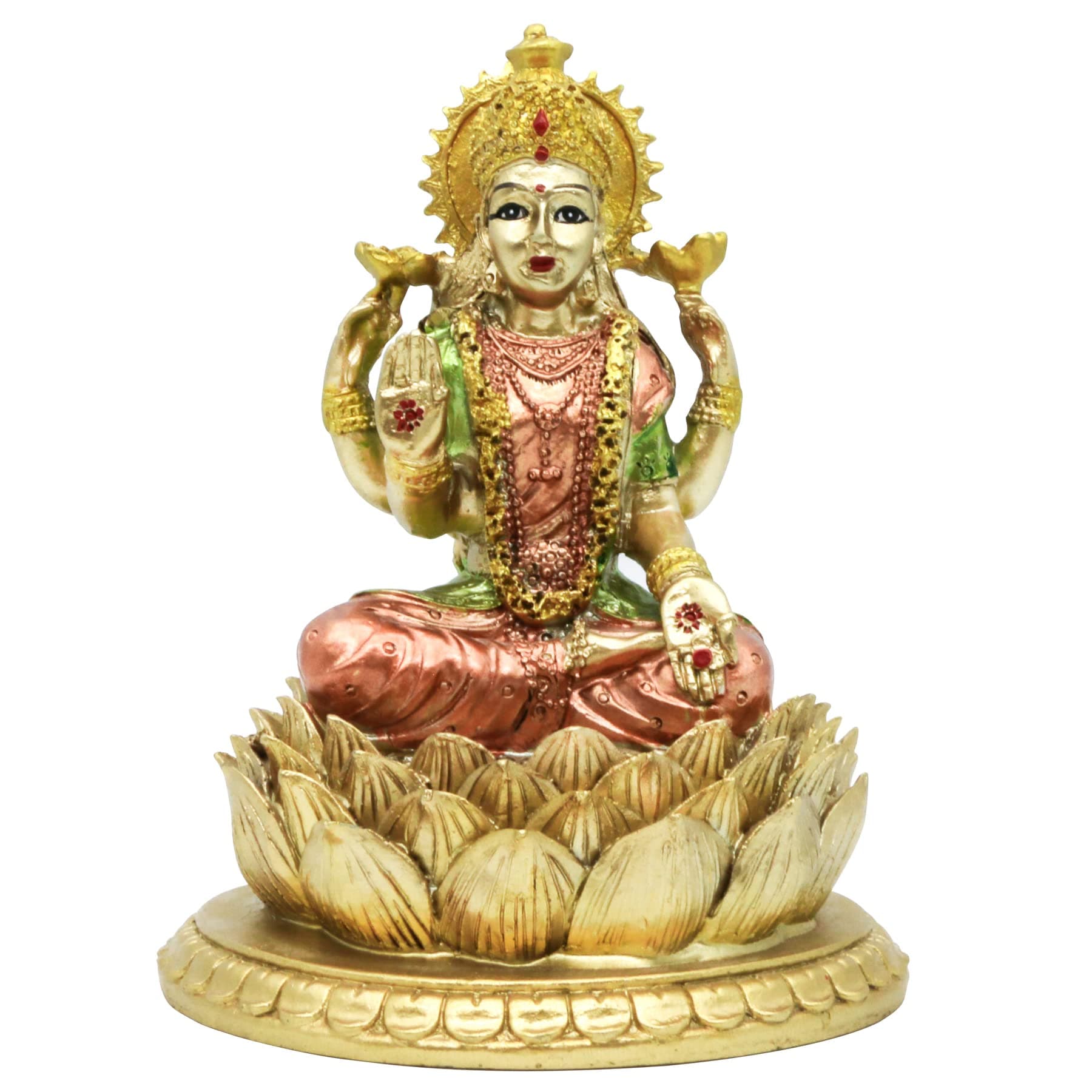 Hindu Goddess Lord Laxmi Statue - Lakshmi Statue Indian God Home Office Temple Mandir Puja Items India Idol Figurine Murti Pooja Diwali Gifts Yoga Zen Altar Shrine Ornament