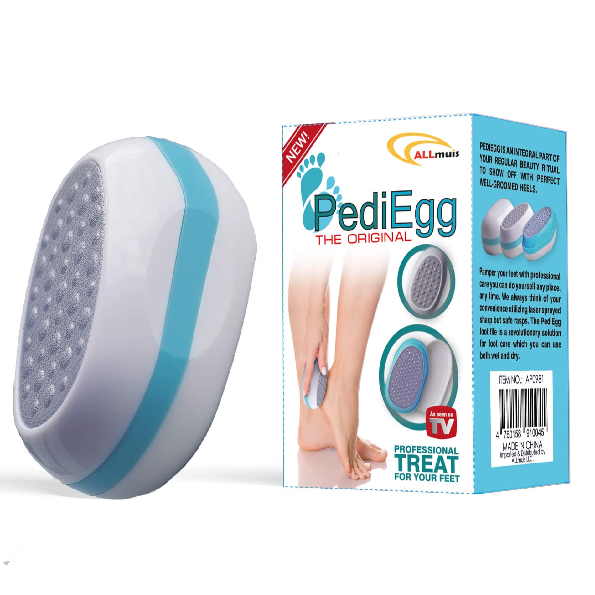 Ped Egg Pedicure Foot File with 2 emery finishing pads for PedEgg by SharamS