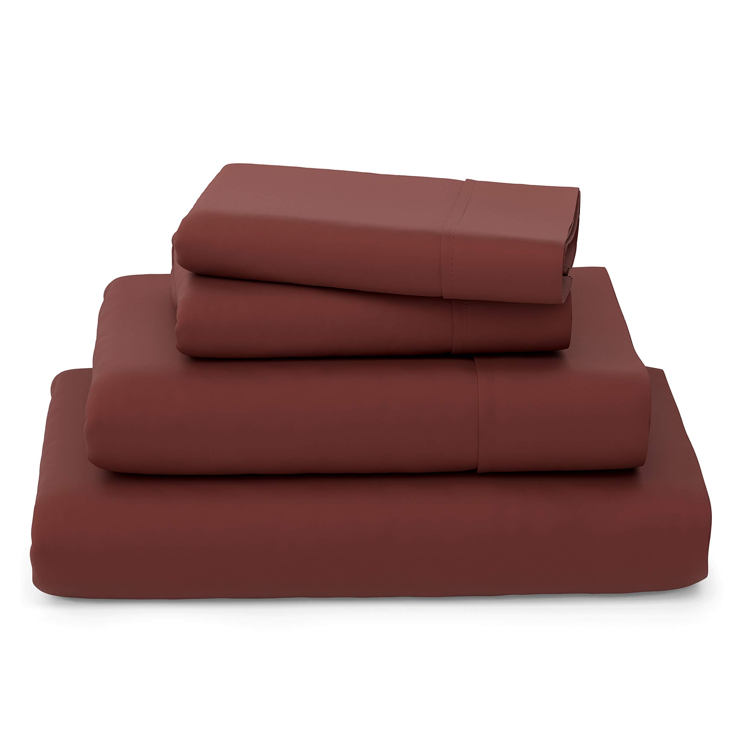 Cosy House CollectionLuxury Bamboo Sheets - Blend of Rayon Derived from Bamboo - Cooling & Breathable, Silky Soft, 16-Inch Deep Pockets - 4-Piece Bedding Set - Queen, Burgundy