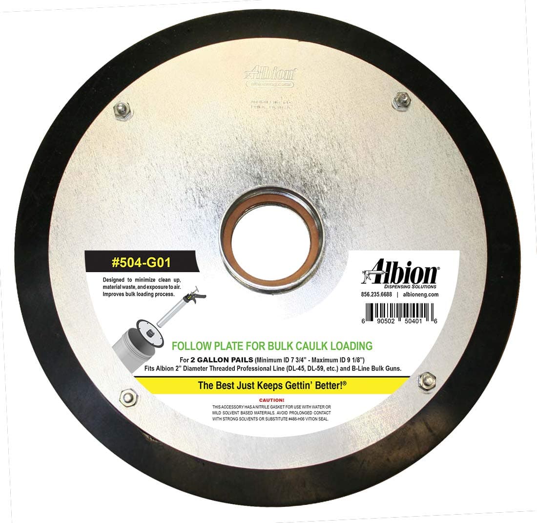 Albion Engineering 504-G01 Threaded Follow Plate for 2 Gallon Pail