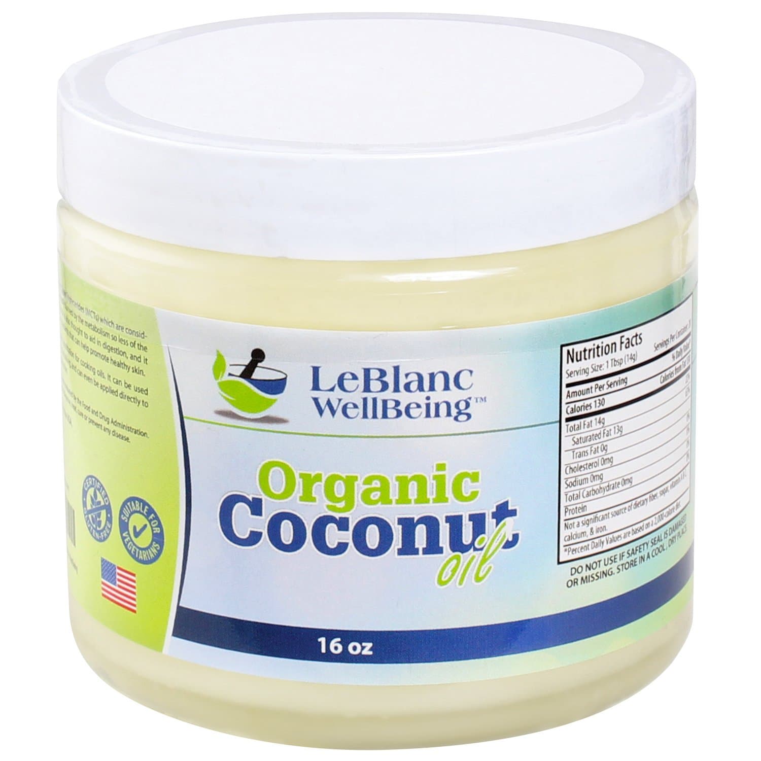 ORGANIC COCONUT OIL - the #1 Cooking and Baking Oil. Eat Healthier with our Odorless and Tasteless Coconut Oil, Loaded with Medium-Chain Triglycerides. MCT oil is Perfect for a more Nutritious way of Cooking and Frying. 16 Ounce Jar. No Risk 100% by LeBlanc WellBeing.
