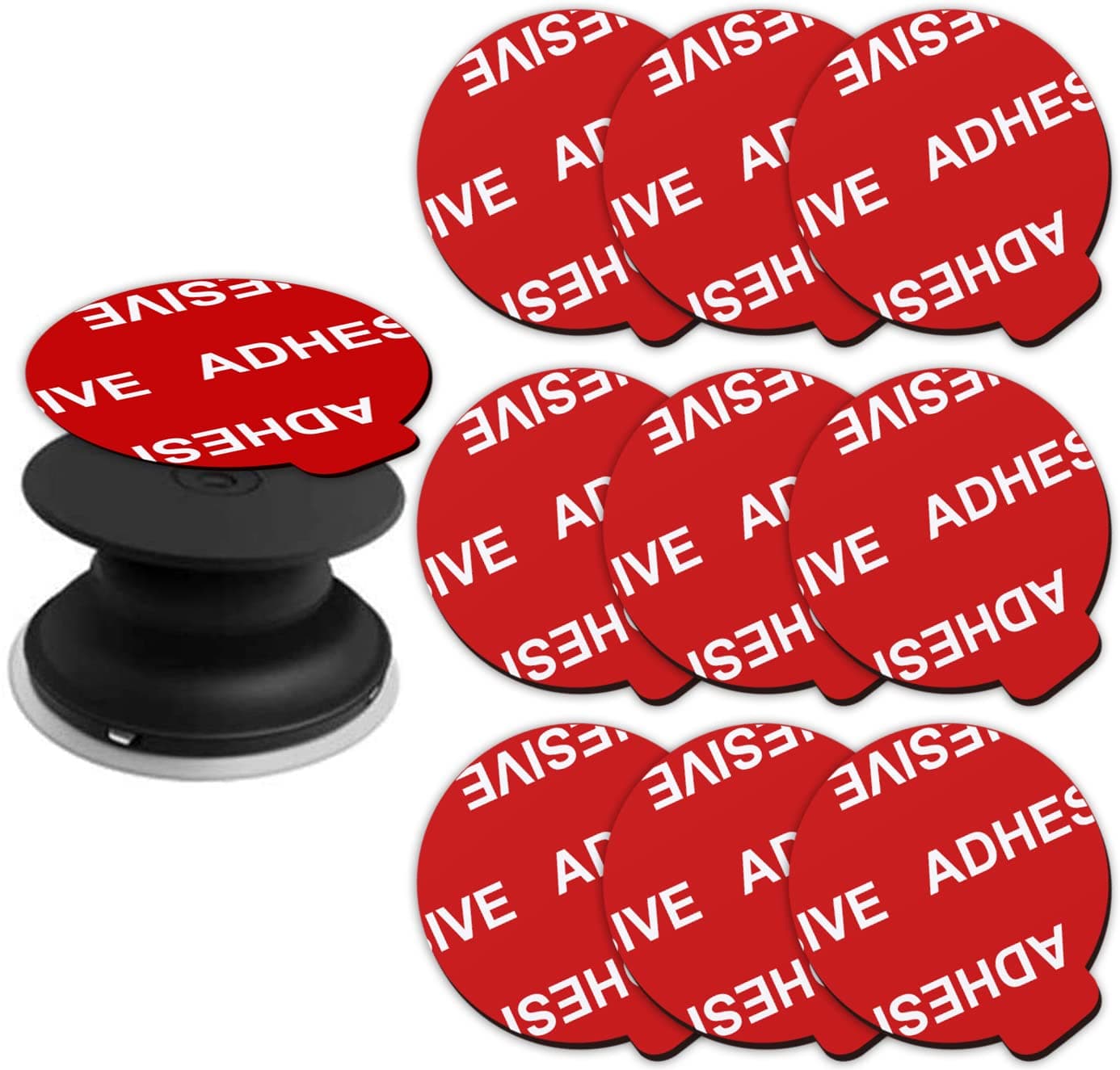 Very High Bond Sticky Adhesive, AZXYI 9 Pack Adhesive Replacement for Socket Base, 1.4 inches Double Sided Sticker Tapes for Phone Collapsible Grip & Stand Base