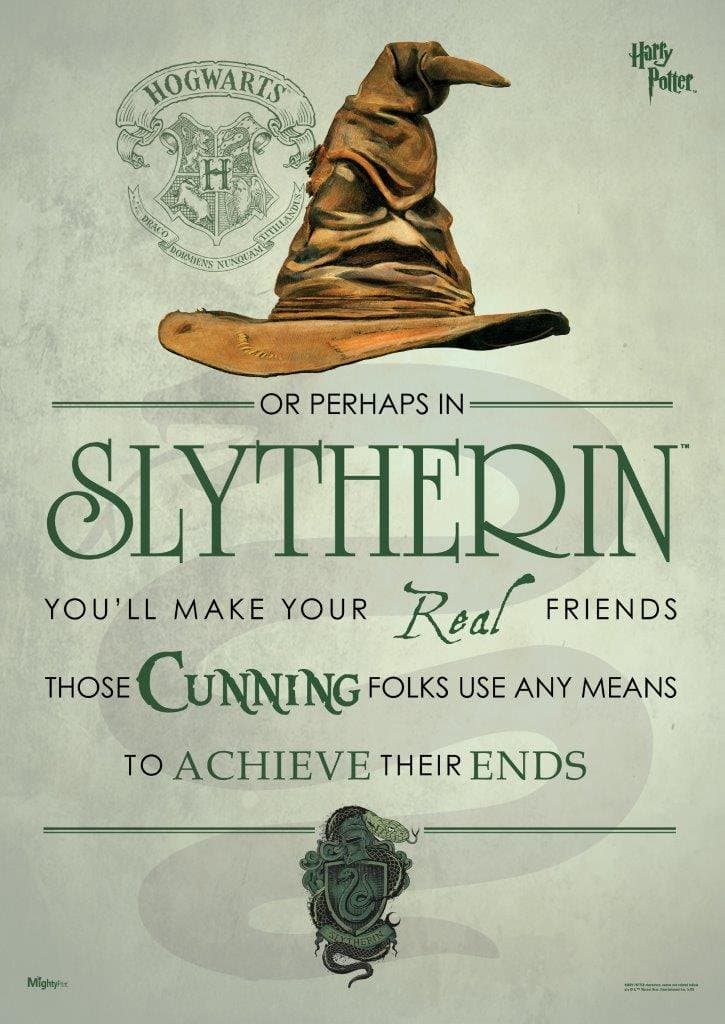 MIGHTYPRINT Harry Potter - Slytherin - Hogwarts Sorting Hat House Quote – Durable 17” x 24 Wall Art – NOT Made of Paper – Officially Licensed Collectible…