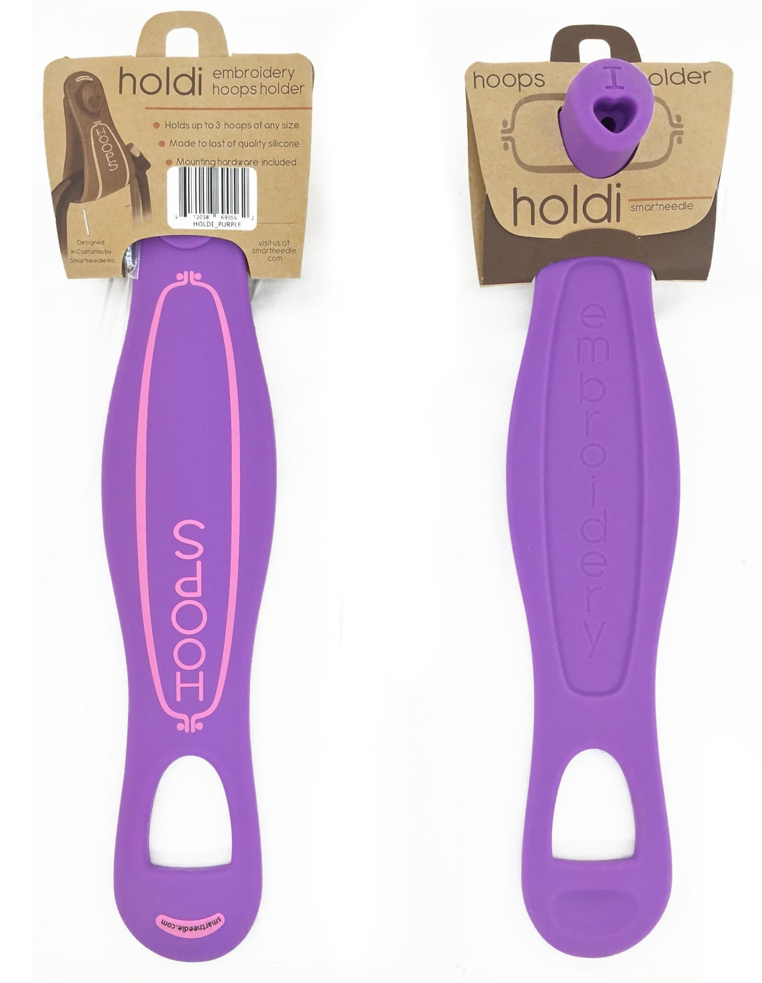 Smartneedle HOLDI Embroidery Hoop Holder Lavender Color, Holds up to 4 Hoops!