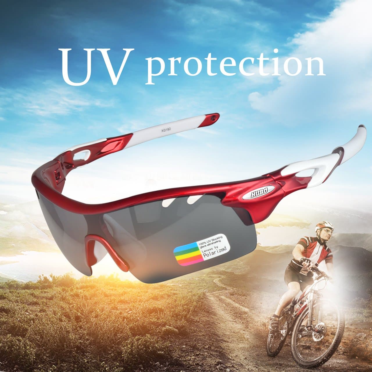 Hubo Cycling Sunglasses, Polarized Sports Sunglasses for Cycling, Driving, Climbing, Golf