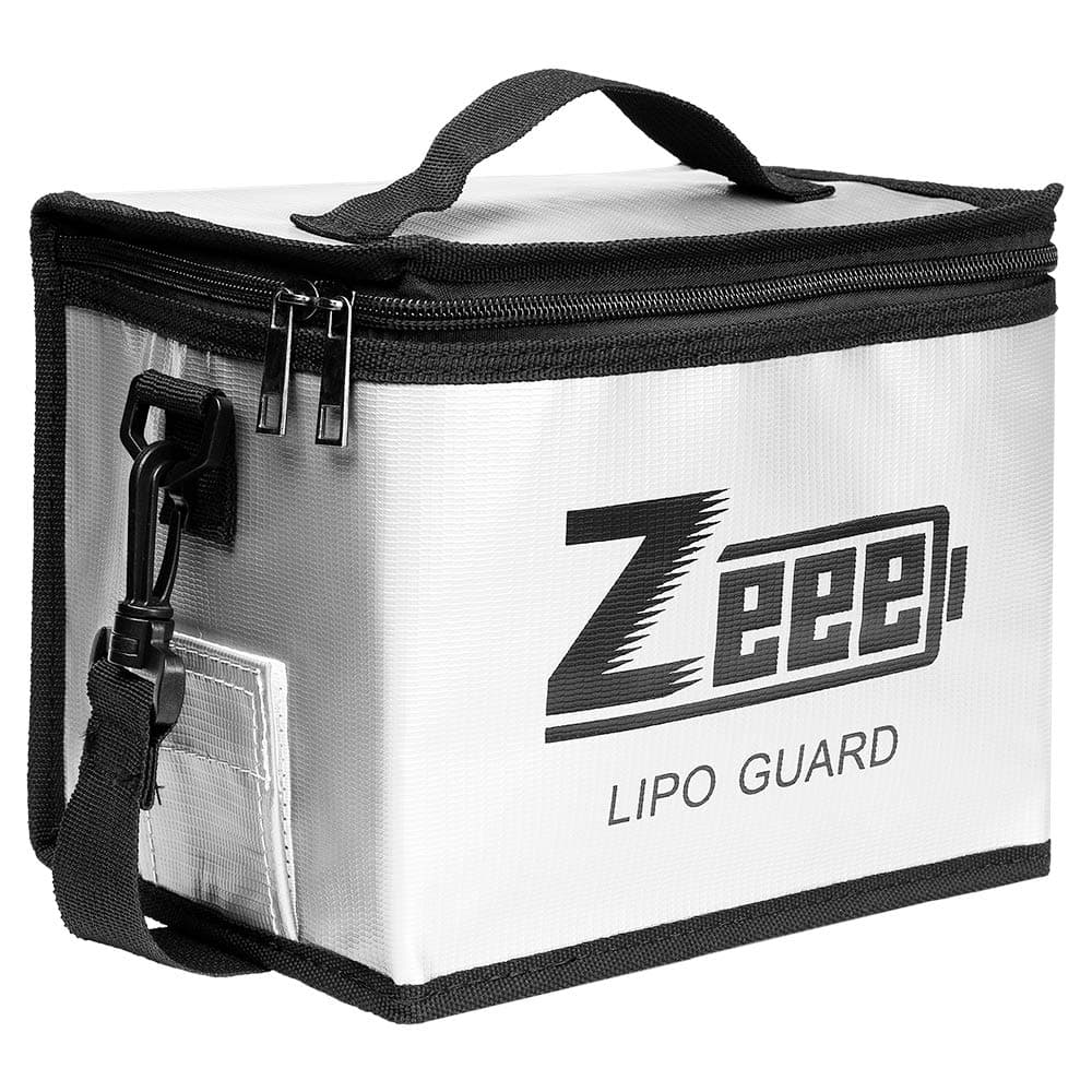 Zeee Lipo Safe BagFireproof Explosionproof BagLarge Capacity Lipo Battery Storage Guard Safe Pouch For Charge & Storage(8.46 X 6.5 X 5.71 In)