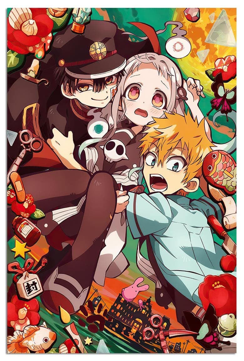 LHTL Toilet Bound Hanako Kun Poster, Tbhk, Kawaii Room Decor Canvas Wall Art For Living Bedroom Anime Posters Girls Farmhouse Trendy Frameless 12x18in 1pc