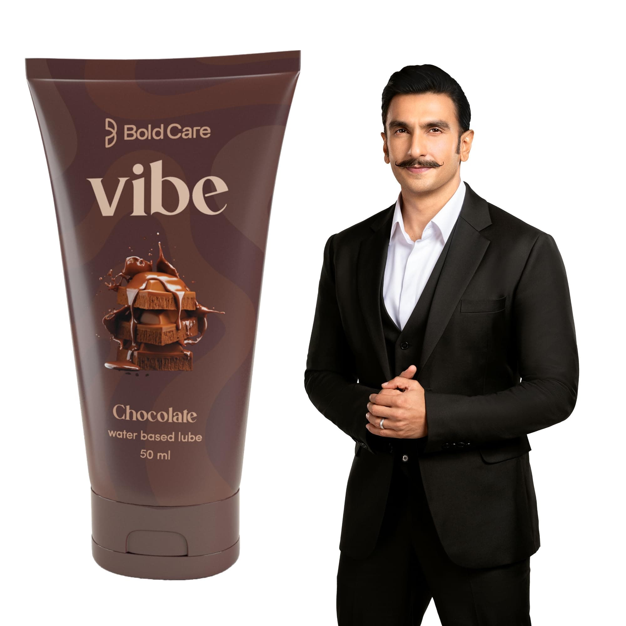 Bold Care Vibe Chocolate - Personal Lubricant for Men and Women - Premium Chocolate Flavour - Water Based Lube - Skin Friendly, Silicone and Paraben Free - No Side Effects - 50 ml