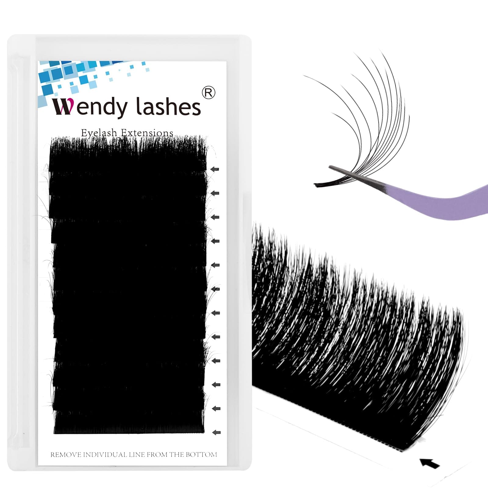 Easy Fan Lashes 2D Fluffy Lashes Easy Fan D Curl 0.05mm Mixed 13-18mm Russian Lashes Eyelash Extensions Individual Eyelashes(Easy Fan-2D-12-H-05-D-13-18)