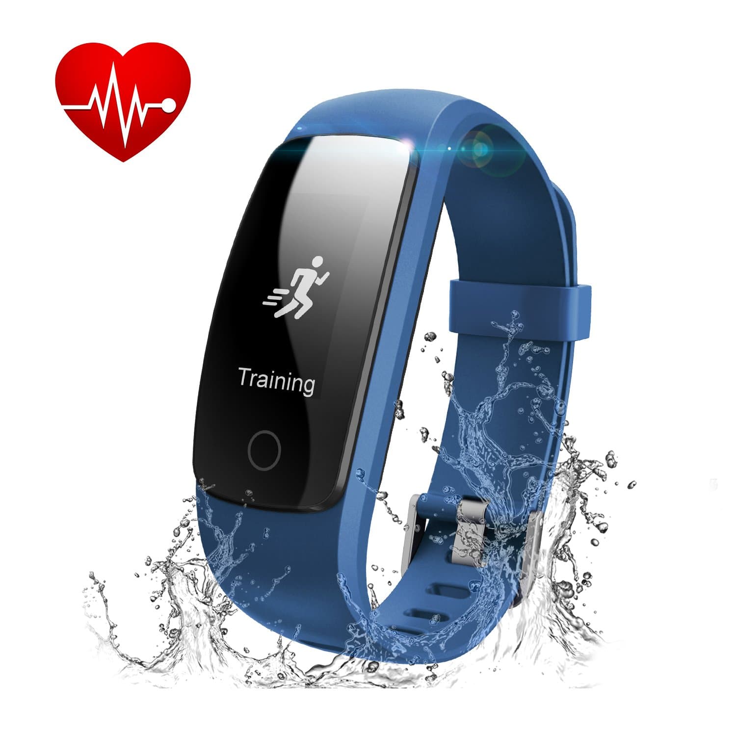 Runme Fitness Tracker Watch with Heart Rate Monitor, IP67 Water Resistant Activity Tracker with Sleep Monitor, Bluetooth Pedometer Bracelet Wristband with Call/SMS Remind for iOS Android Smartphone