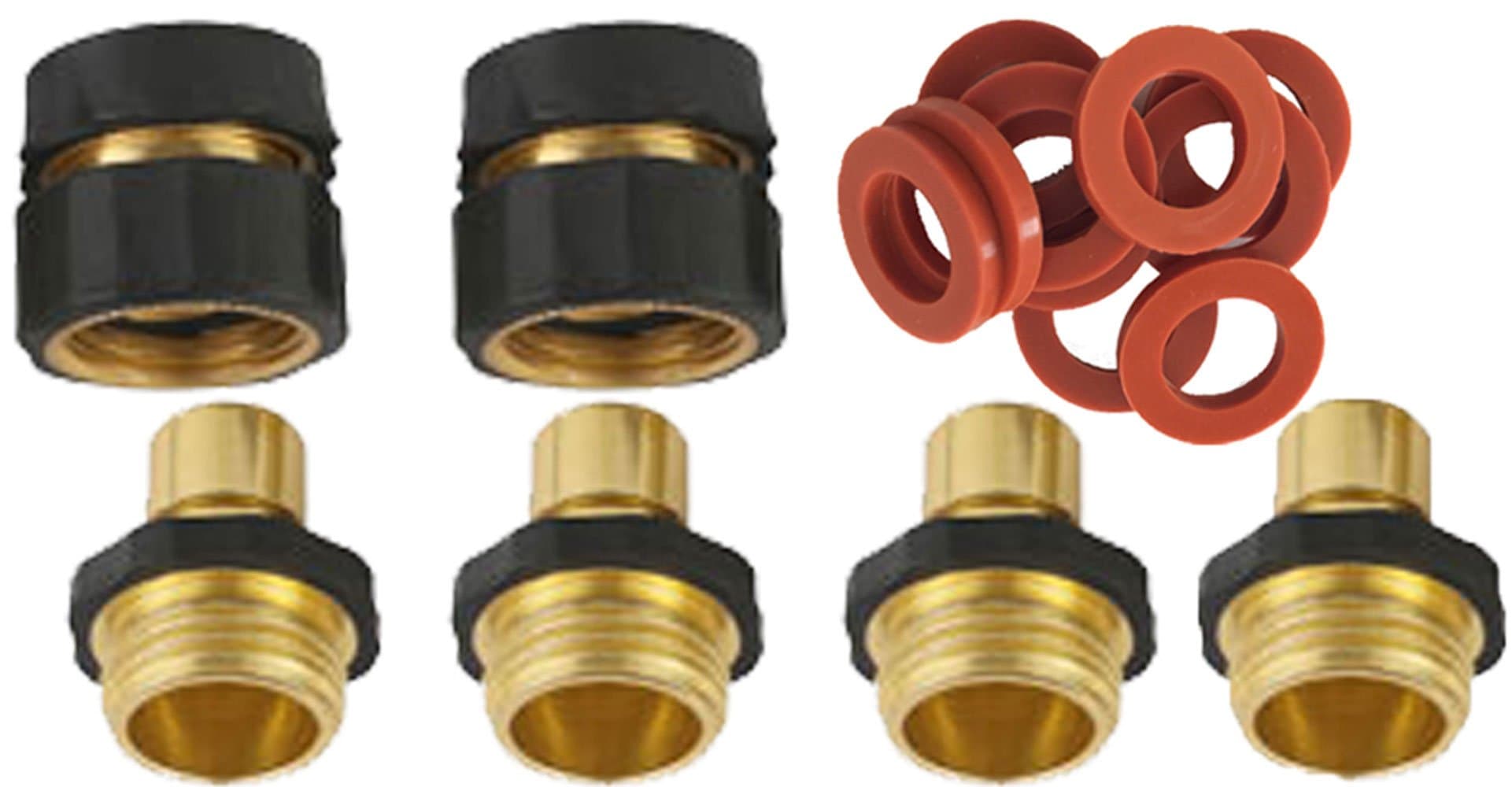 SOMMERLAND 3/4" Aluminum Garden Hose Quick Connector Value Pack (4Male+2Female+10Washer)