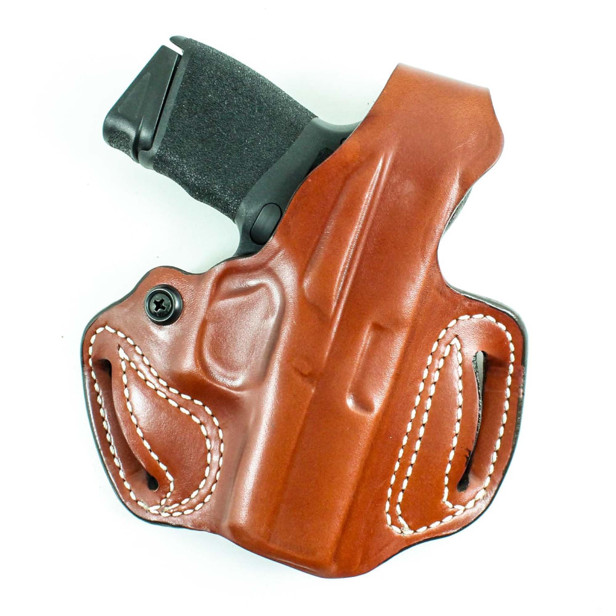 DeSantis Thumb Break Mini Slide OWB Holster - Leather Holster, Open Carry, Compatible with the Sig P365, P265 XL, P365 SAS, P365 XL w/ Romeo Zero, P365 X w/ Romeo Zero - Right Hand Draw, Tan