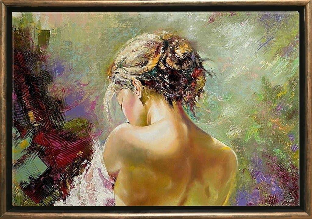 Startonight Luxury Framed Art Bronze Sexy Back of a Woman Dual View Surprise 27.56 Inch By 39.37 Inch Sensual Collection Wall Art