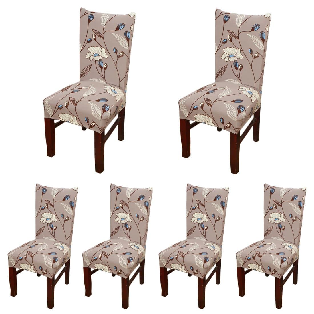 HengAi Style 6 PCS Dining Chair Cover Strtch Chair Slipcover Print Chair Protective Covers for Dining Room,Hotel,Resturant,Banquet (B)