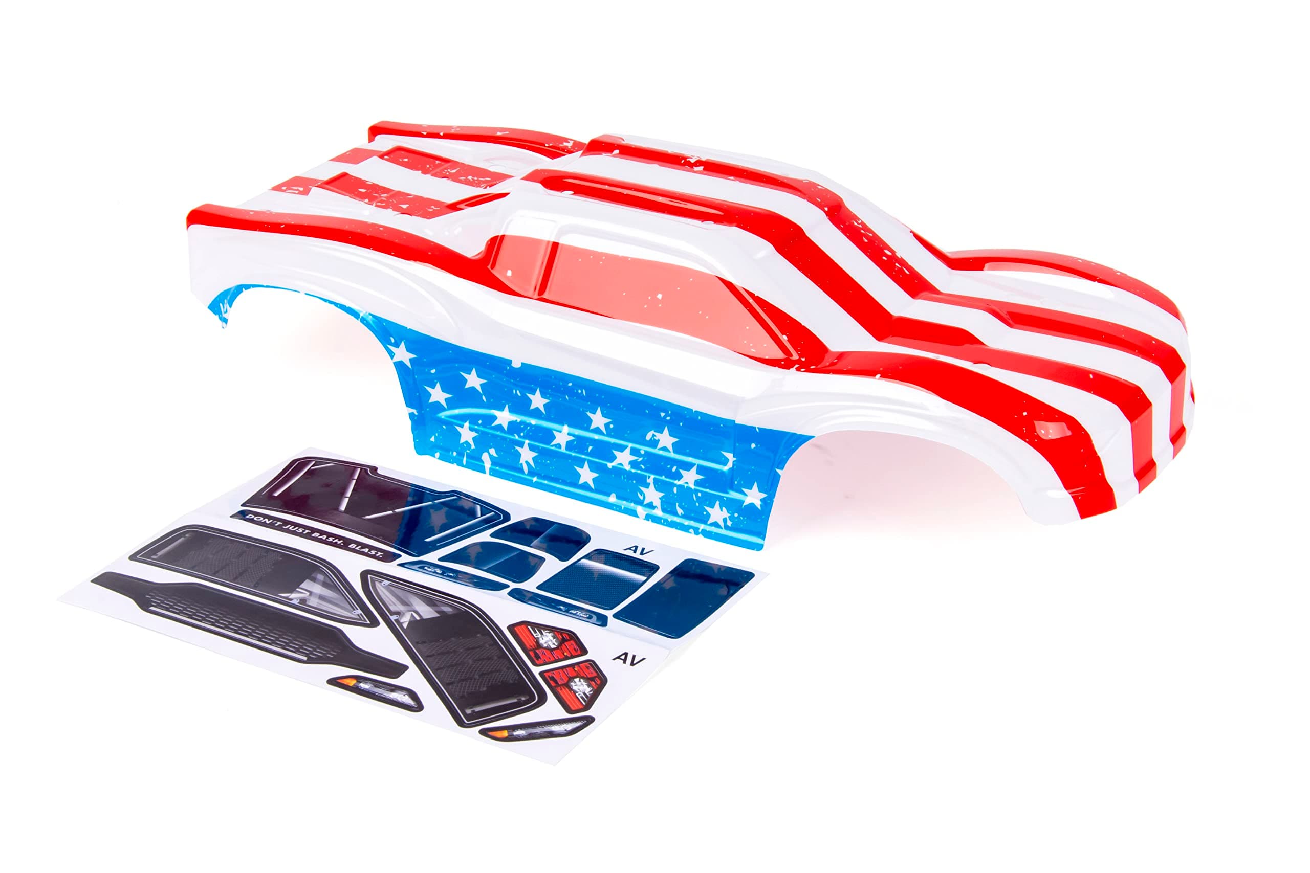Custom Body USA Flag Style Compatible for ARRMA VORTEKS 3S 4x4 4x2 BLX 1/10 Stadium Truck(V-UF-01)