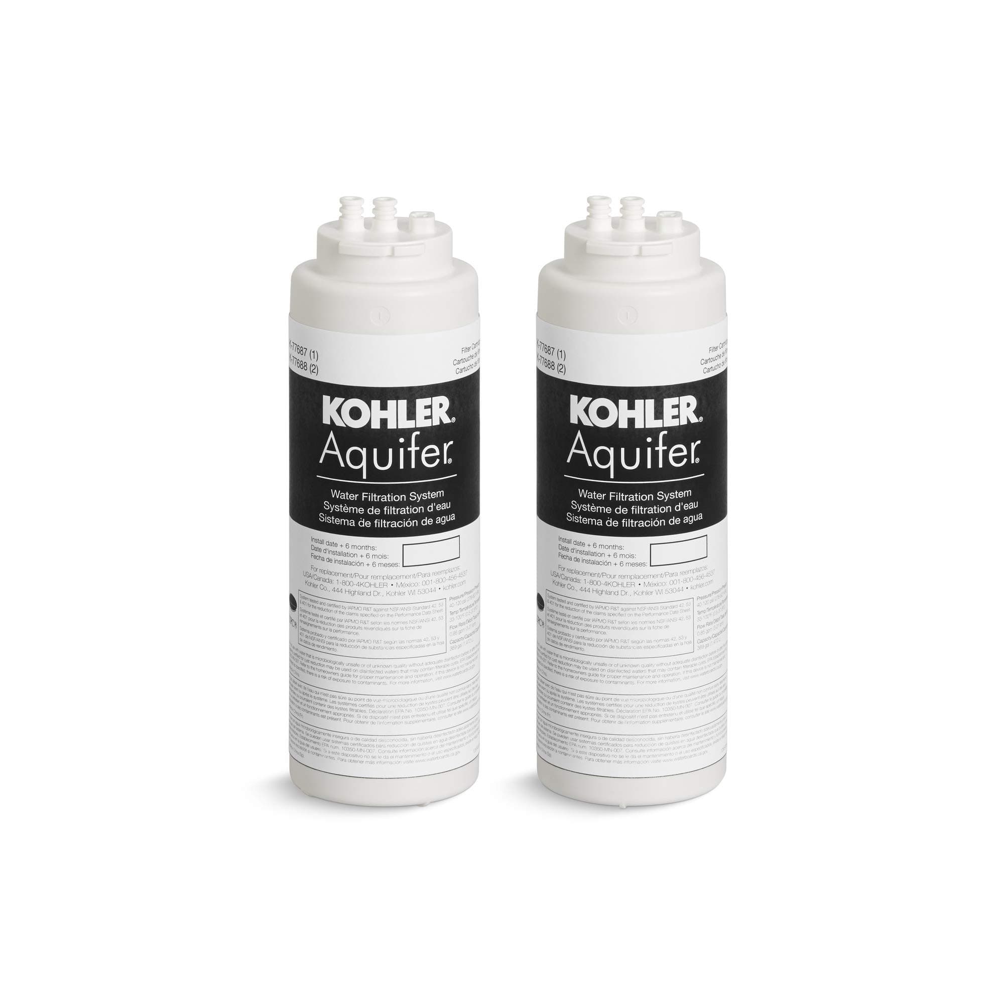 Kohler77688-NA Aquifer Replacement Filter Cartridge (2 Pack)