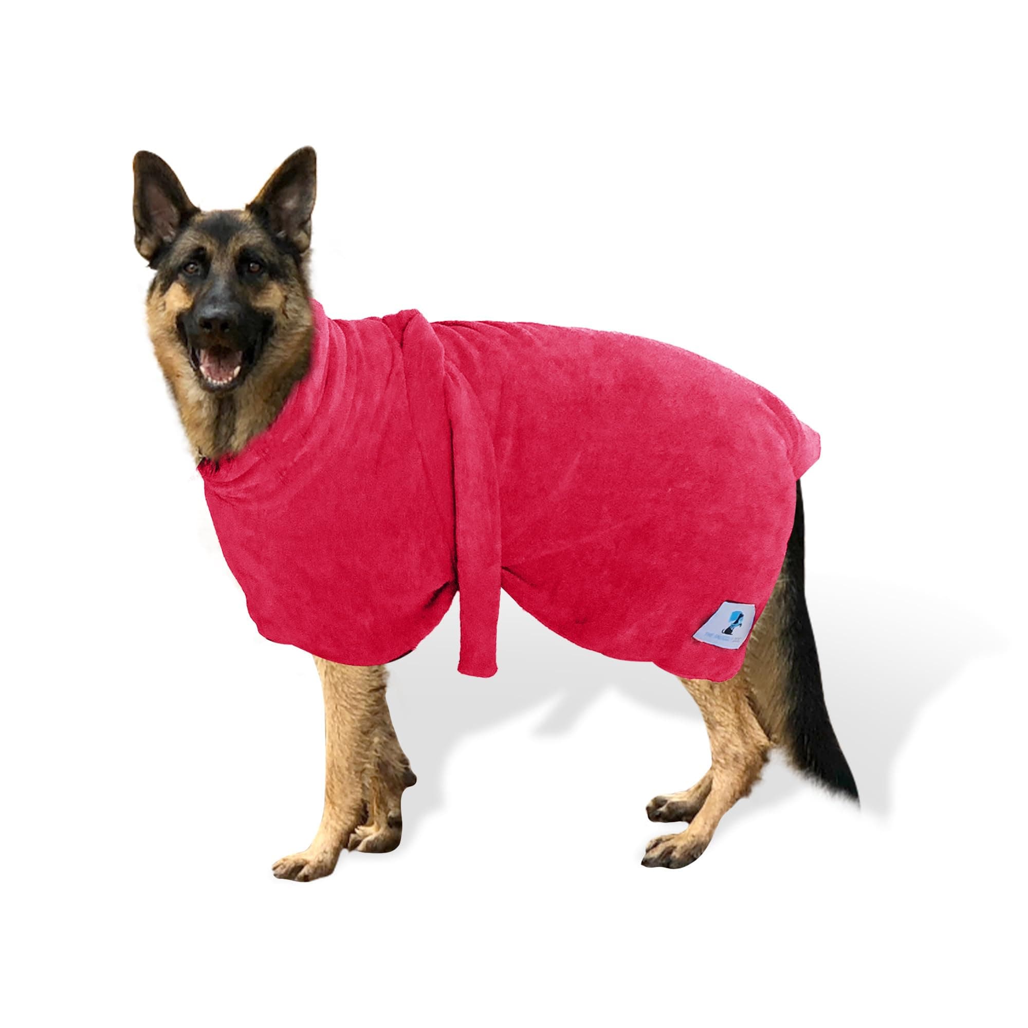 -Dog Towel, Quick-Drying Microfiber Dog Bathrobe Towel for After a Bath or Any Wet Dog Moment. Wrap Them up in Our Soft Dog Robe Towel to Keep Them Warm & Comfy Until Dry, RED X-Large