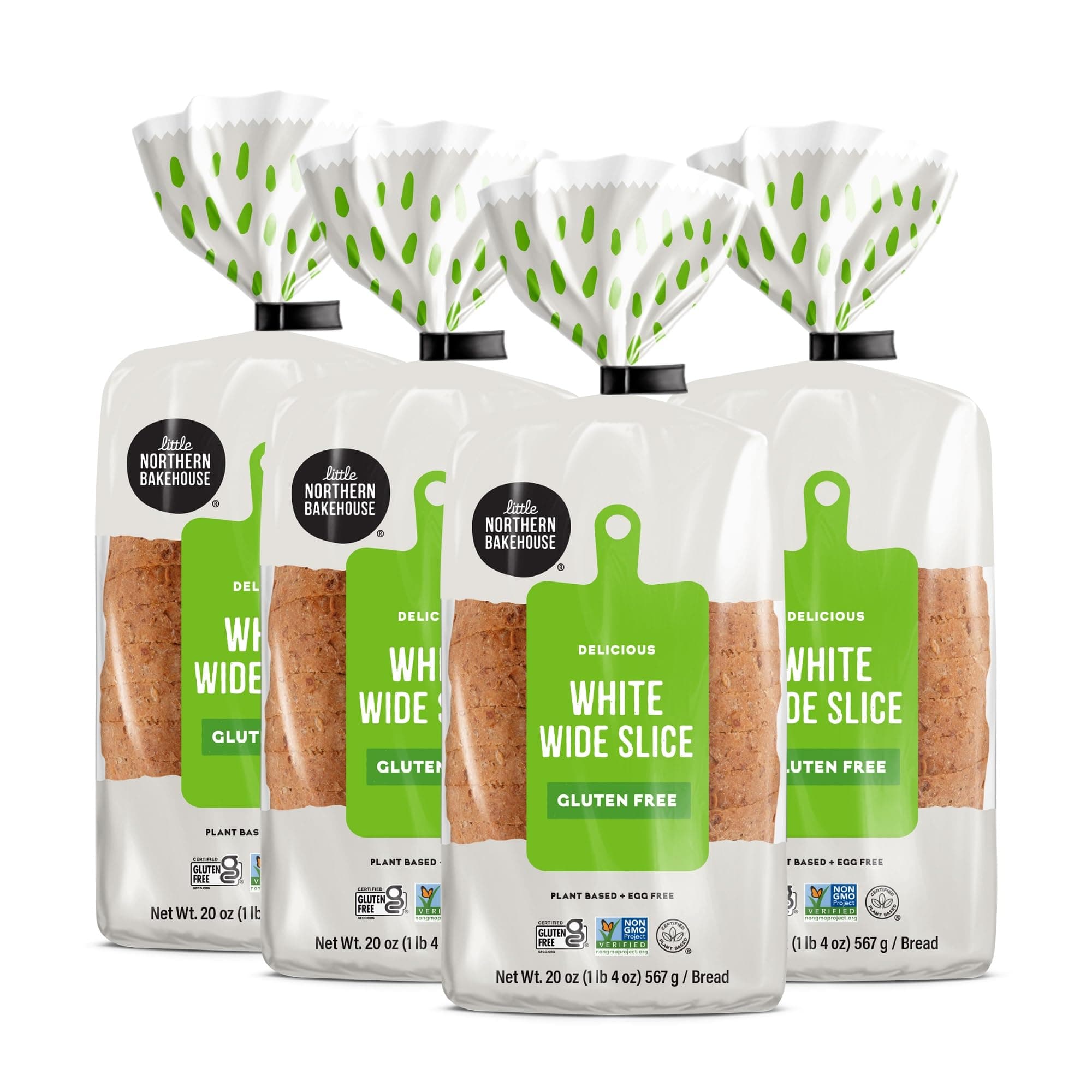 Wide Sliced White Gluten Free Bread, Non-GMO and Allergy-Friendly (4 pack, 20. oz each)