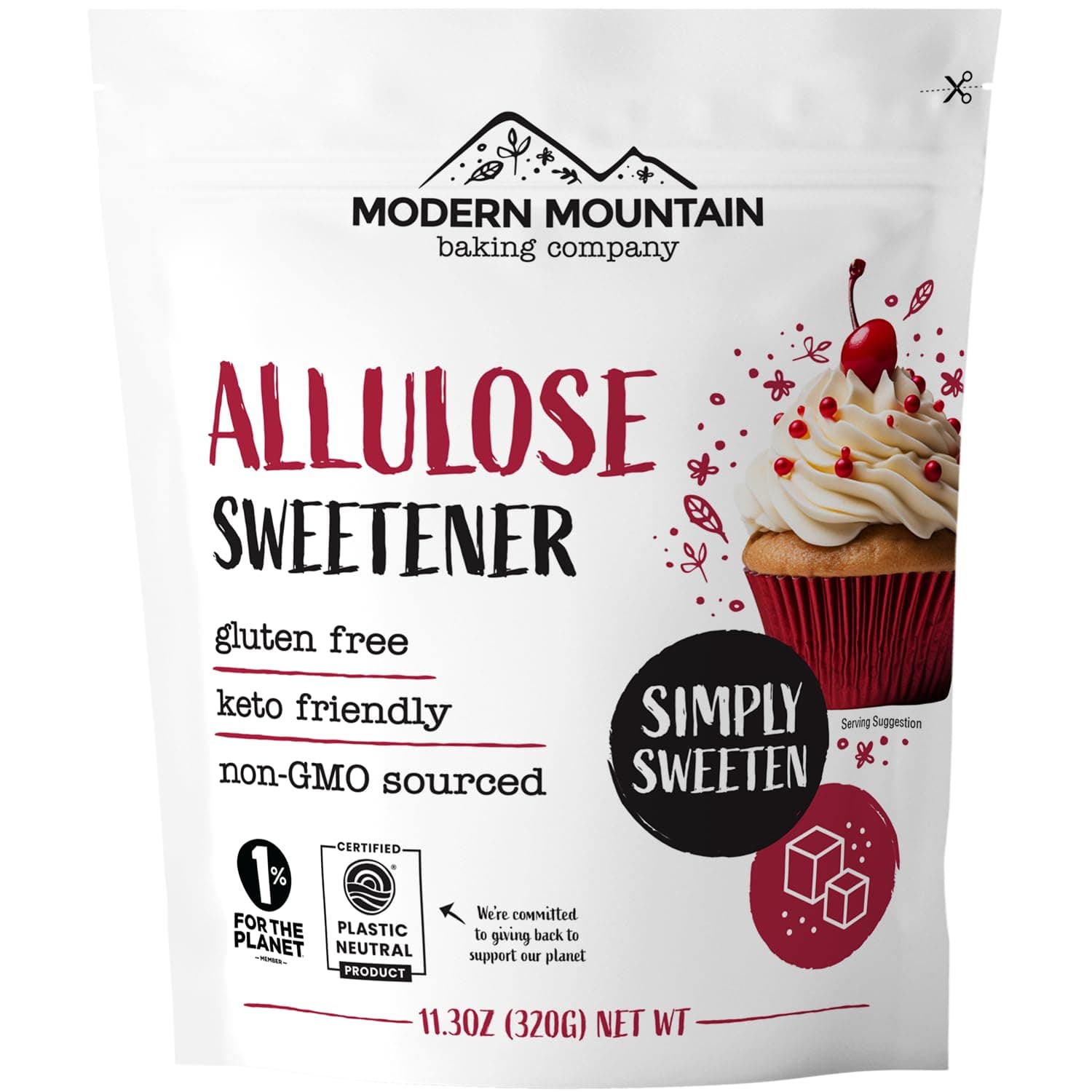 Allulose Sweetener (11.3oz) Keto Sugar Substitute, 0g Net Carbs, Zero Calorie Sweetener, Tastes and Behaves Like Sugar, Premium Quality, Perfect for Keto Baking, Tested and Verified Gluten Free, Non-GMO Sourced, No Erythritol