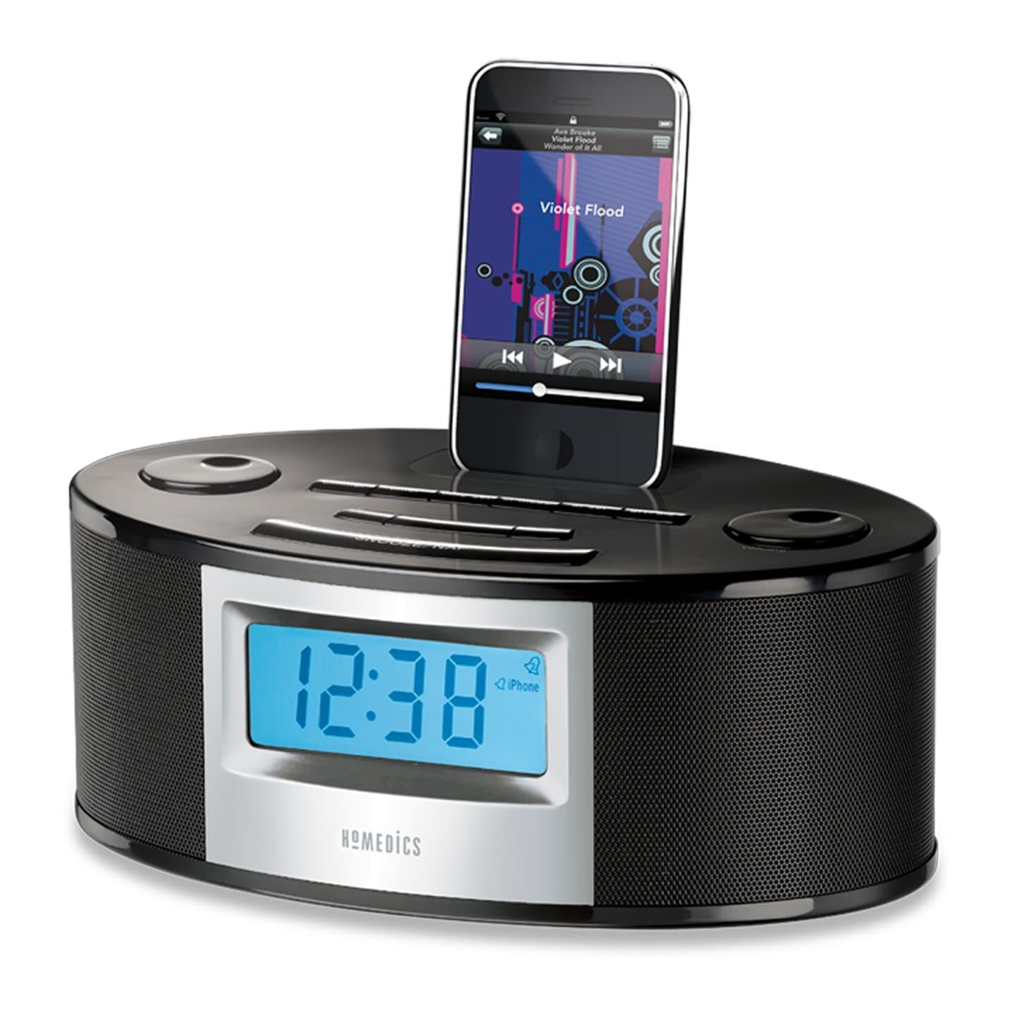 HoMedics SS-6510BLK SoundSpa Fusion Clock Radio with iPhone / iPod Docking Station ("IPHONE NOT INCLUDED")