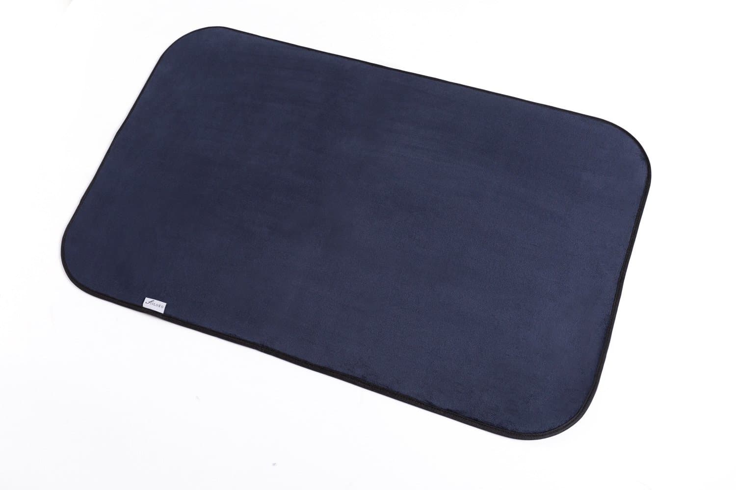 SILOKO Flannel Non-Slip Shower Bathroom Mat 20-Inch by 32-Inch Navy