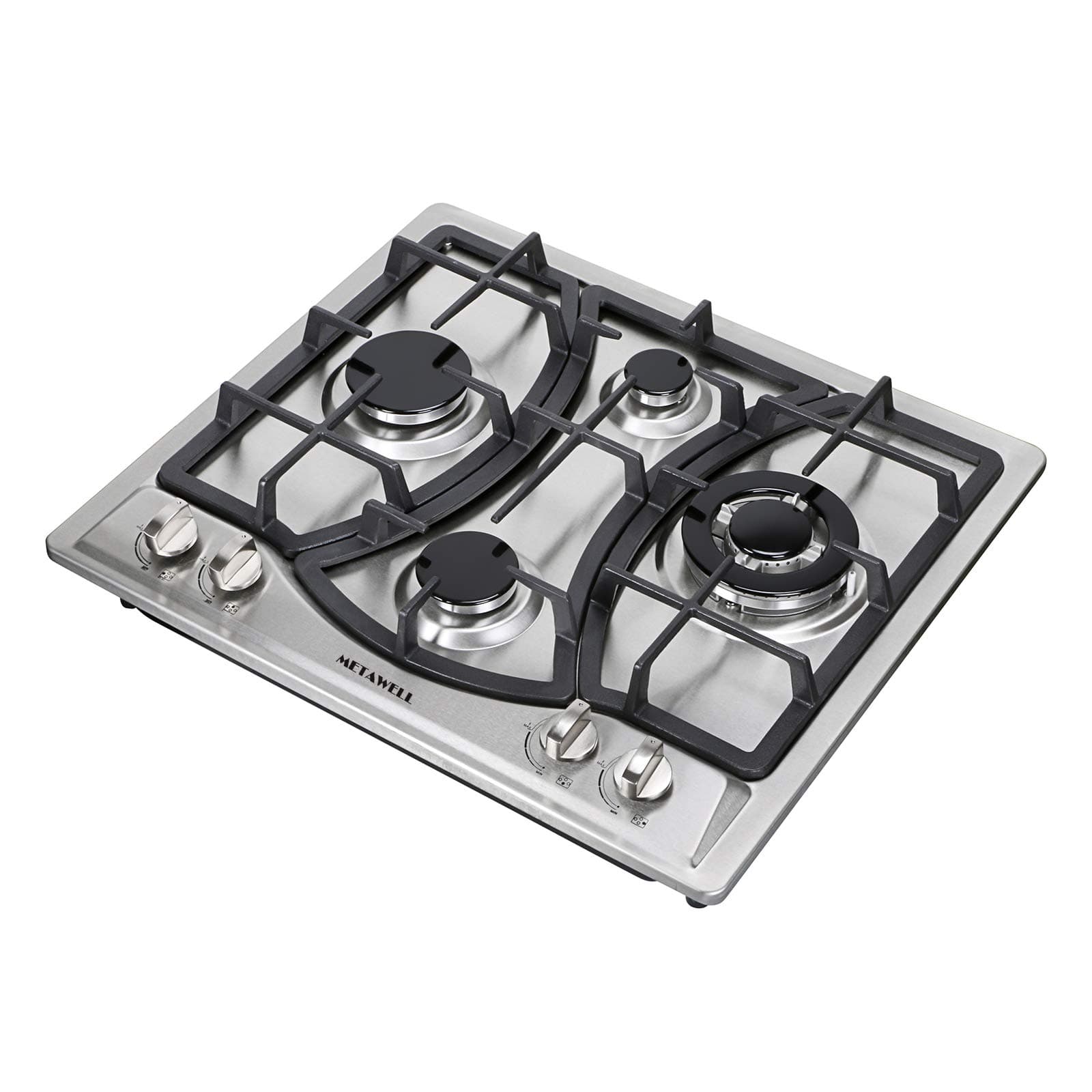 23 Inch Gas Cooktop Drop-in Cooktops 4 High Efficiency Burners Gas Stove Gas Hob Stovetop 304 Stainless Steel Cooktop Dual Fuel Sealed Gas Cooker Heavy Iron Grates Gas Stove Top LPG/NG Gas Cooktop