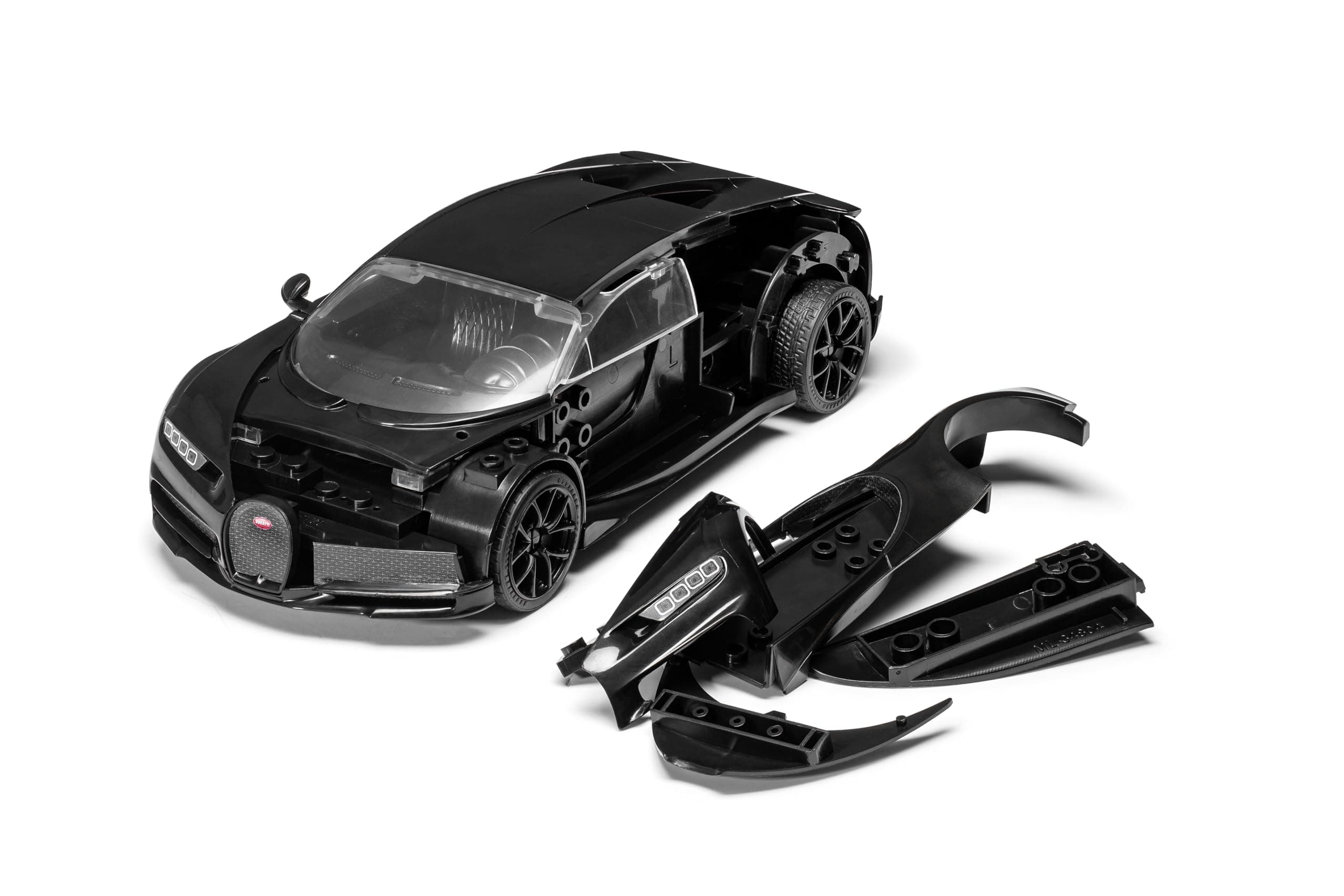 AIRFIX - QUICKBUILD Model Car Kit - J6025 Bugatti Chiron Black Building Kit for Kids 6+, Construction Toys for Boys, Model Making with No Glue - Classic Vehicle Gifts Plastic Craft Set
