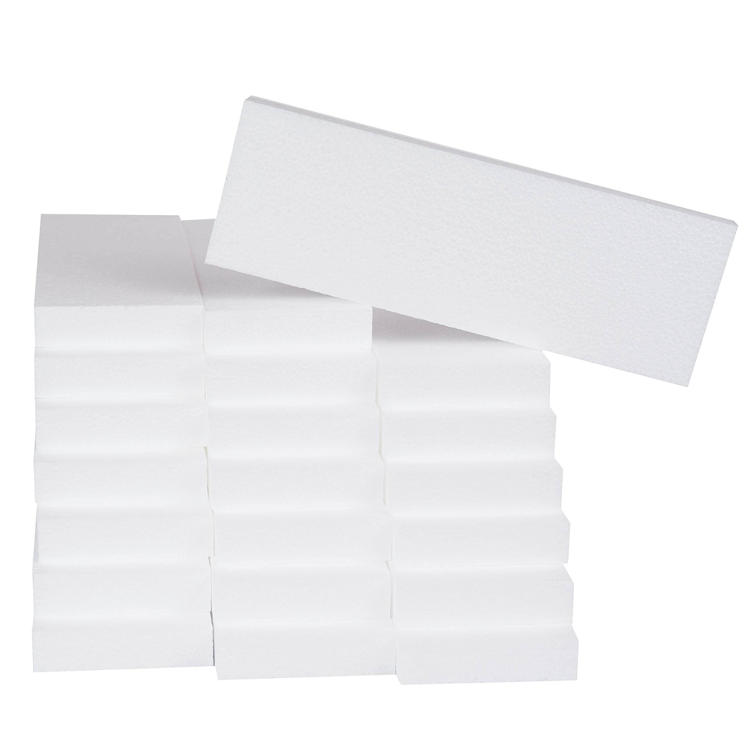 Silverlake Craft Foam Block - 8 Pack of 4x12x1 EPS Polystyrene Sheets for Crafting, Modeling, Art Projects and Floral Arrangements - Sculpting Block DIY School & Home Art Projects (8 Pack)