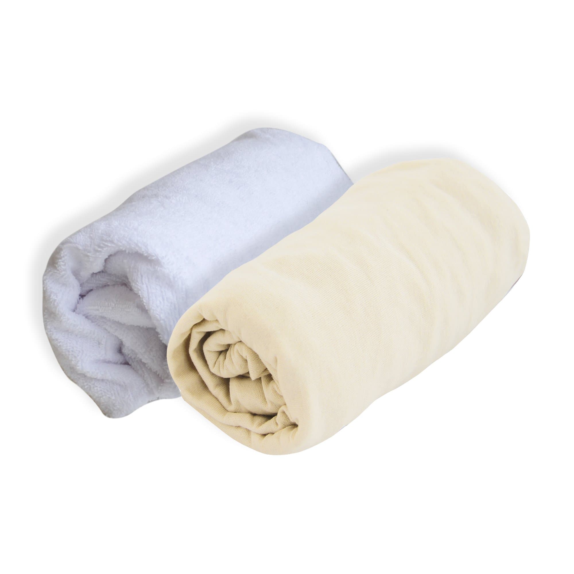 Poyetmotte Mattress Protector and Fitted Sheet, 120cm, Ecru, One Size