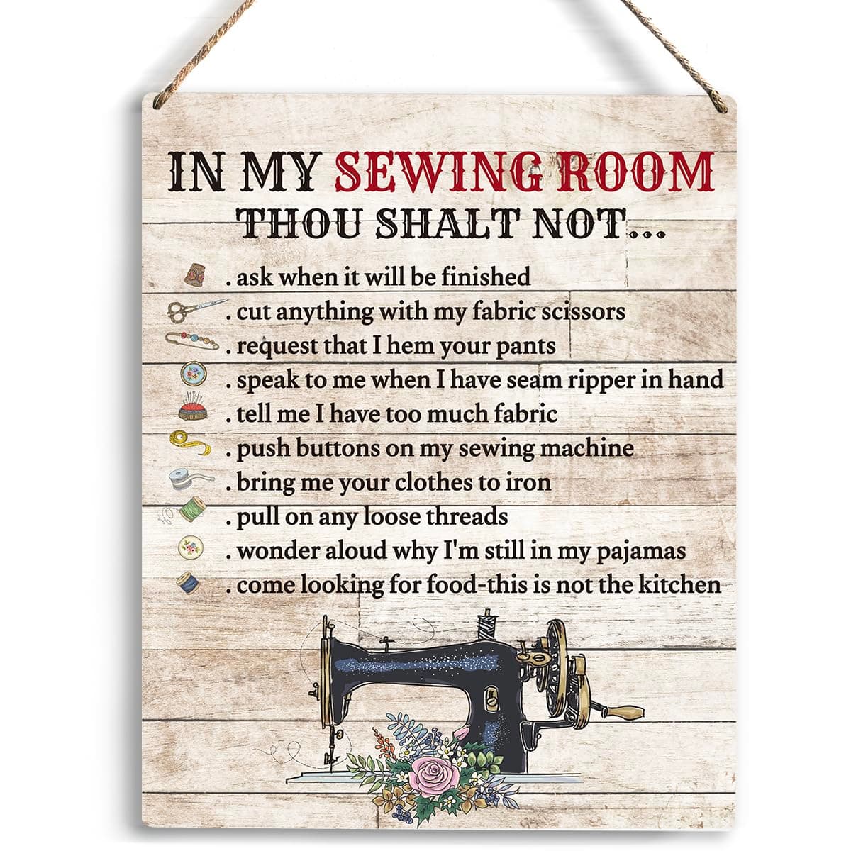 YCYD In My Sewing Room Wall Art Sewing Supplies Home Decor Wall Decor for Sewing Lovers gifts Wooden Hanging Sign Gift for Sewing Room Store Home Decor 10x8 In