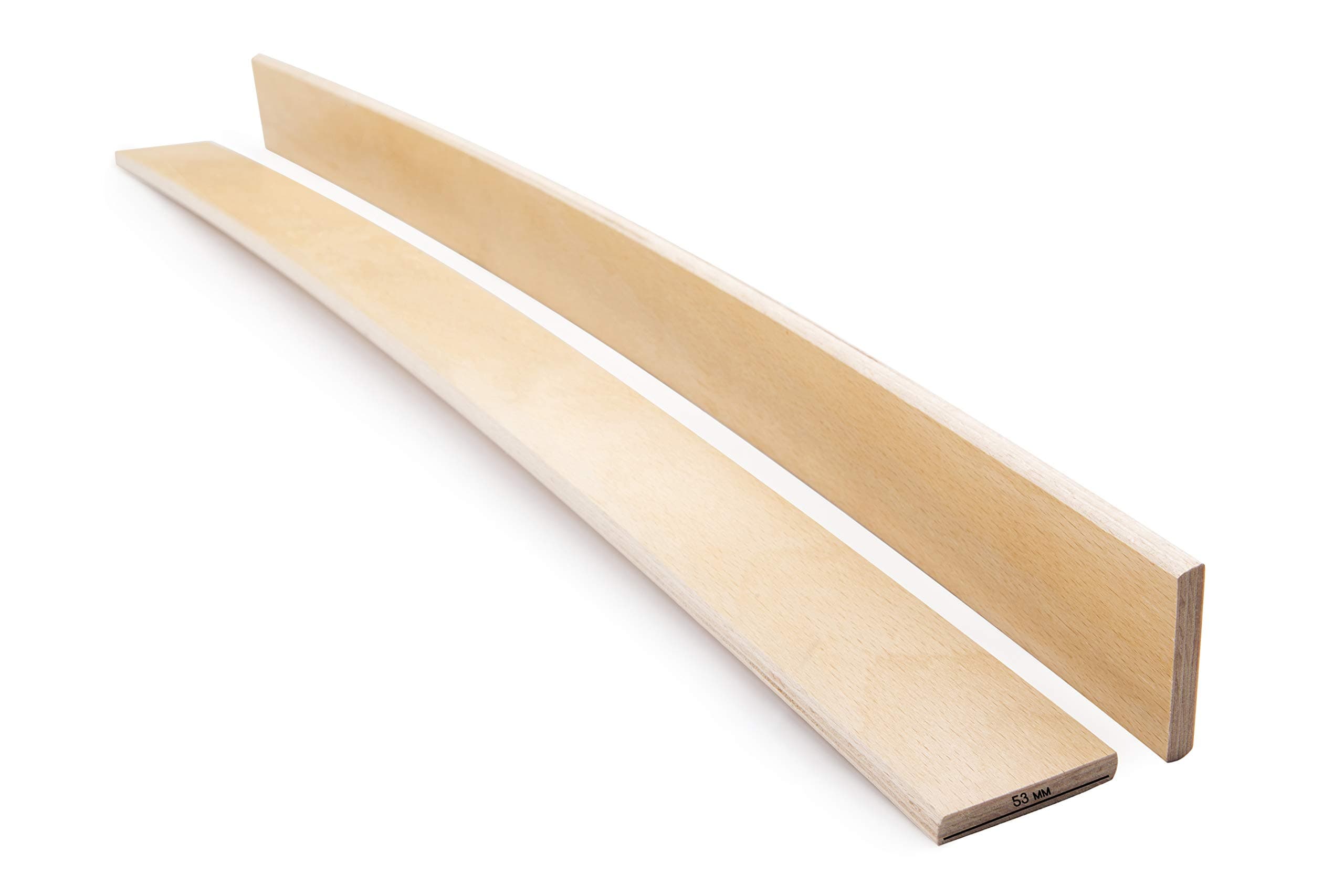 Green Design Pack of 3 Slats 53 mm wide Beech Wood Replacement Bed Slats Curved Sprung Single Double Grade A (630 mm Long) 3 pcs
