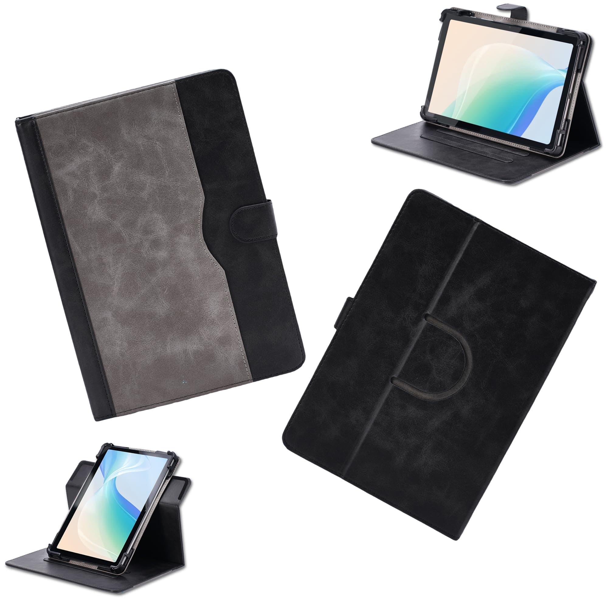 Case for Woxter X-200 Pro V2 Tablet Case 360 Degree Rotation Multi-Viewing Angels PU Leather Stand Folio Cover Black