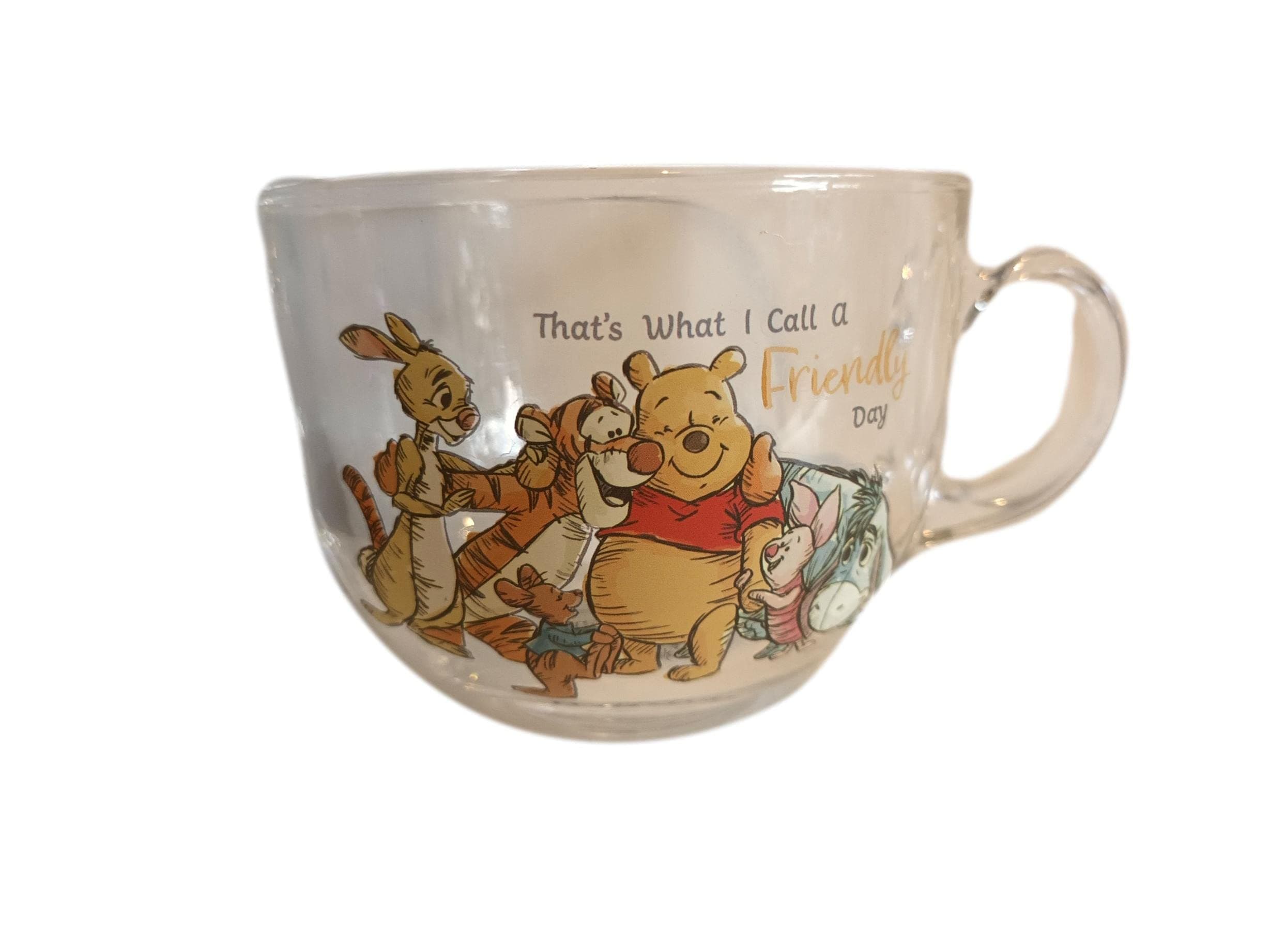 Disney Winnie The Pooh Glass Mug Large Coffee Cappucino Mug