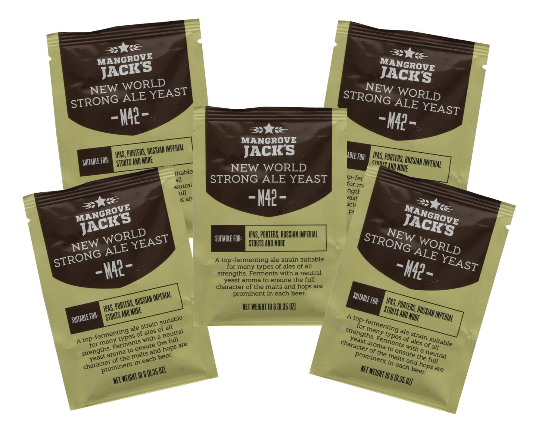 5X Mangrove Jack's Craft Series Yeast M42 New World Strong Ale (10g)