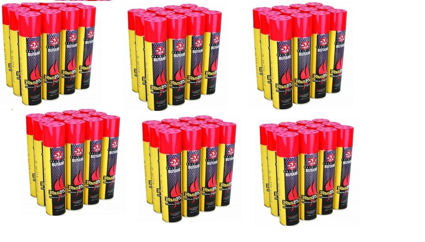 Fasfil Large Quintuple Refined Butane Gas Fuel Refill - 72 Cans