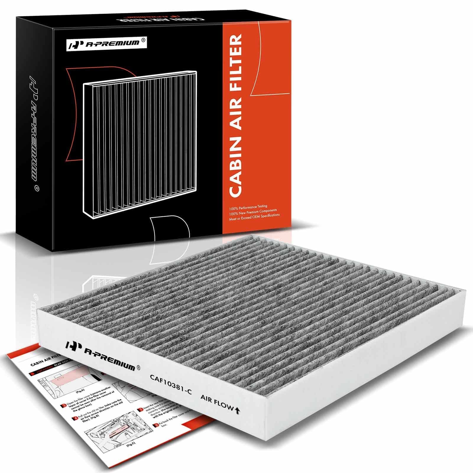 A-PremiumCabin Air Filter with Activated Carbon Compatible with Hyundai Sonata 2006-2008, Santa Fe 2007-2009, Azera 2006-2009 & Kia Optima 2006-2010, Magentis 2005-2010, Replace# 087903K000