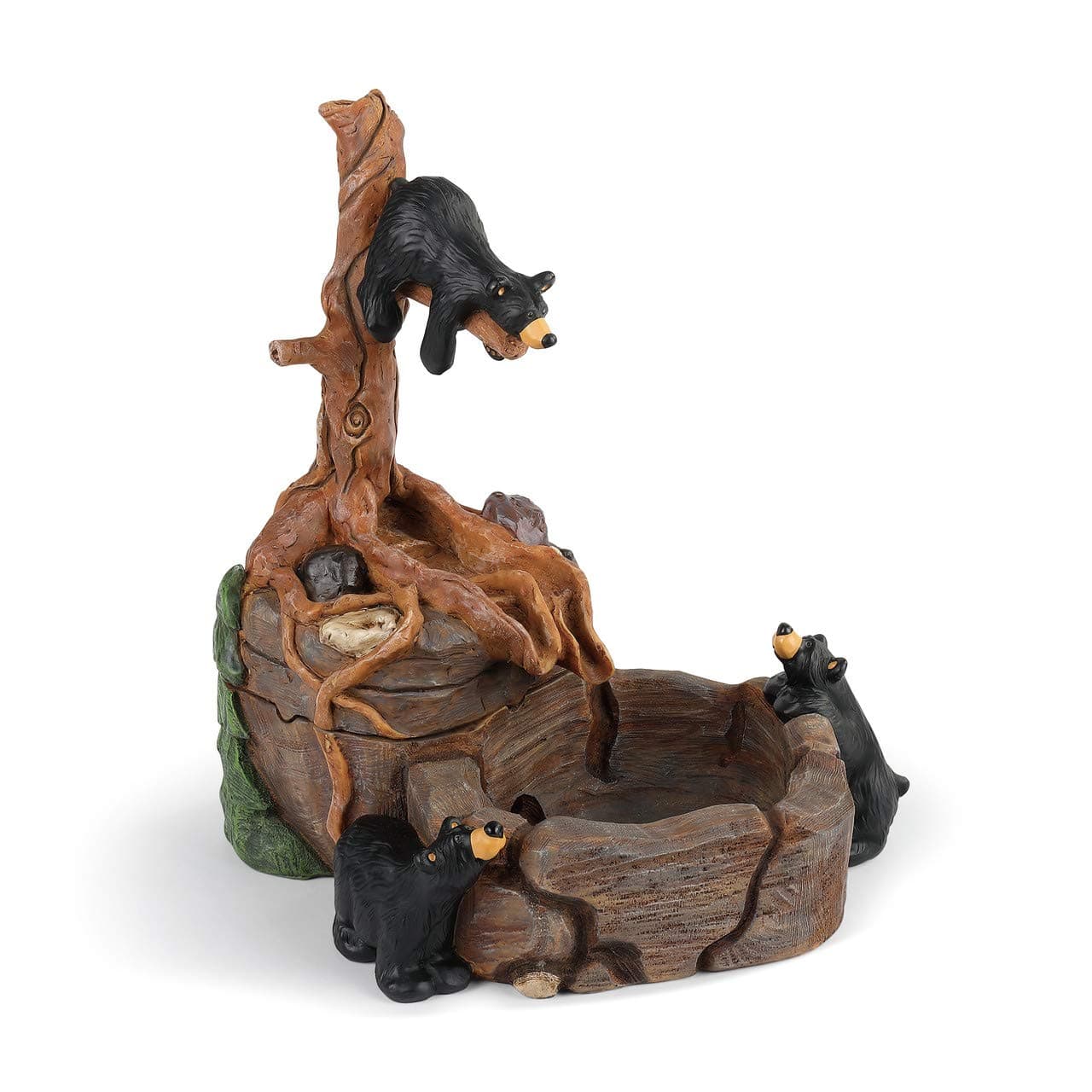 DEMDACO Bearfoots by Jeff Fleming Bear Springs Natural Brown 12 x 10 Resin Stone Water Fountain
