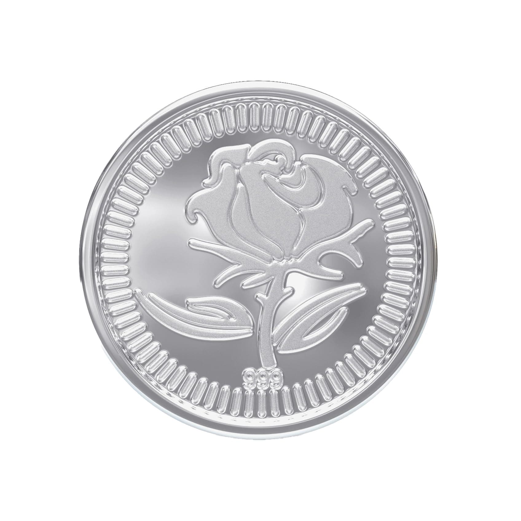 999 Purity | Round Shape | Silver Coin | Flower Design