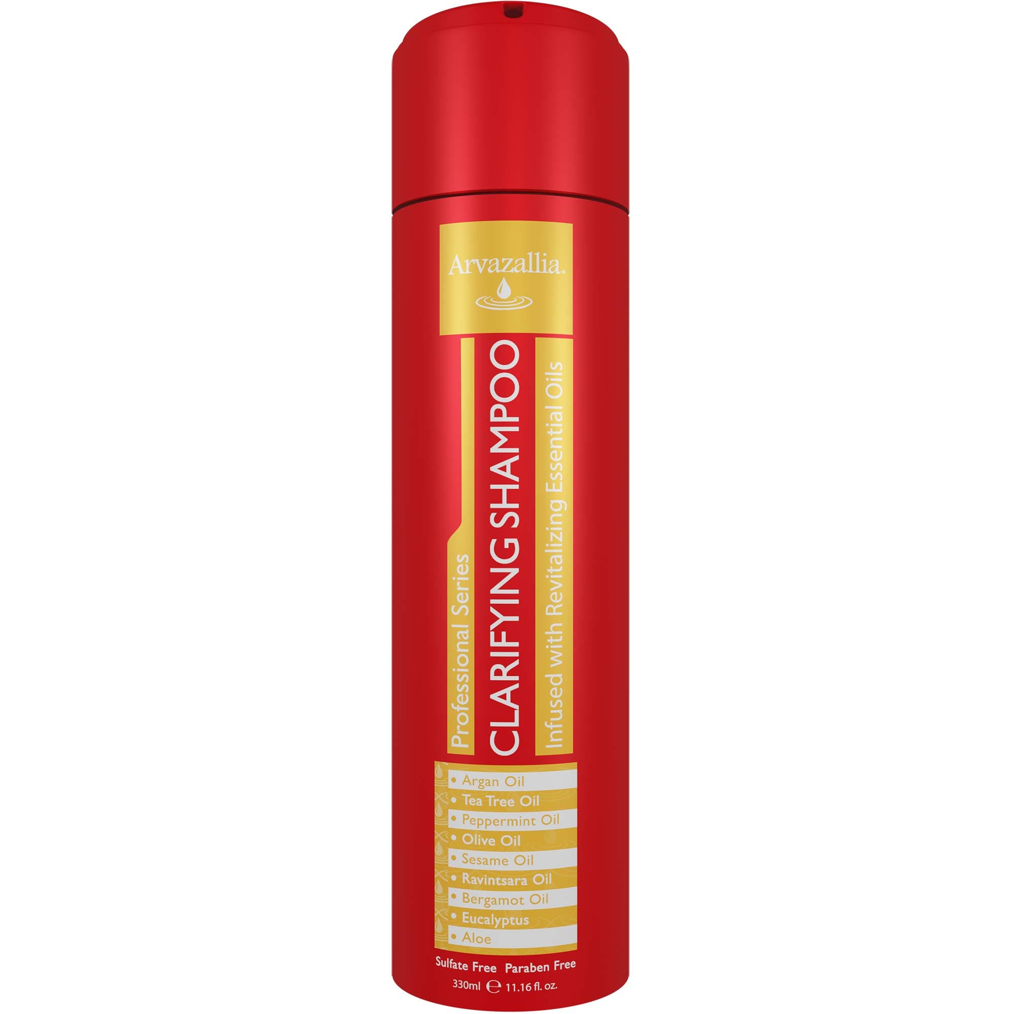 Arvazallia Clarifying Shampoo with Revitalizing Essential Oils - Professional-Grade Anti-Residue Cleanser Infused with Argan, Tea Tree, Peppermint, Olive, Sesame Oils, and Aloe