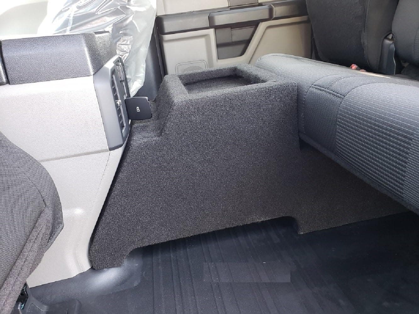 12" Rear Console Downfire Subwoofer Enclosure Fits 2015-2020 Supercrew