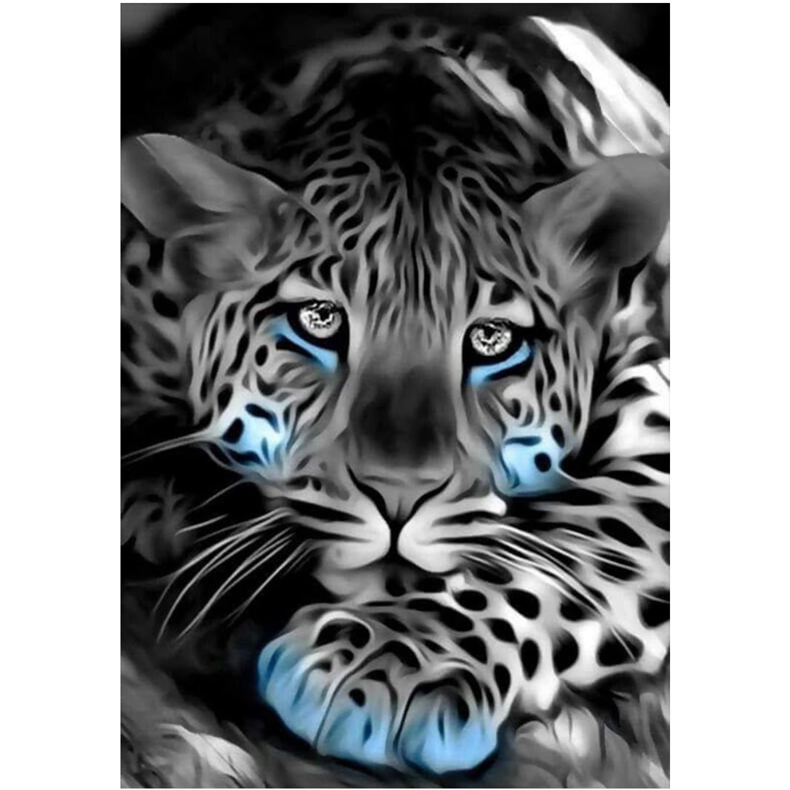 AIRDEA 5D Diamond Painting Kits for Adults Beginners DIY Round Tiger Diamond Art for Kids Full Drill Tiger Diamond Painting Kits Animal Diamond Art Painting for Home Wall Decor 11.8x15.7 inch