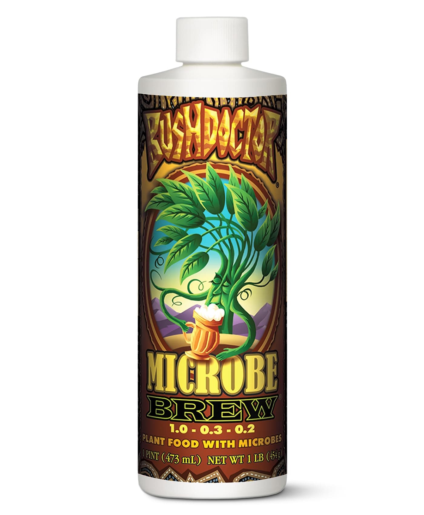 Bush Doctor Microbe Brew - Liquid Microbial Inoculant for Plants - Enhance Root Efficiency & Nutrient Uptake - Supports Hydroponic & Soil Applications for Flowers, Vegetables & Trees - 1 Pint