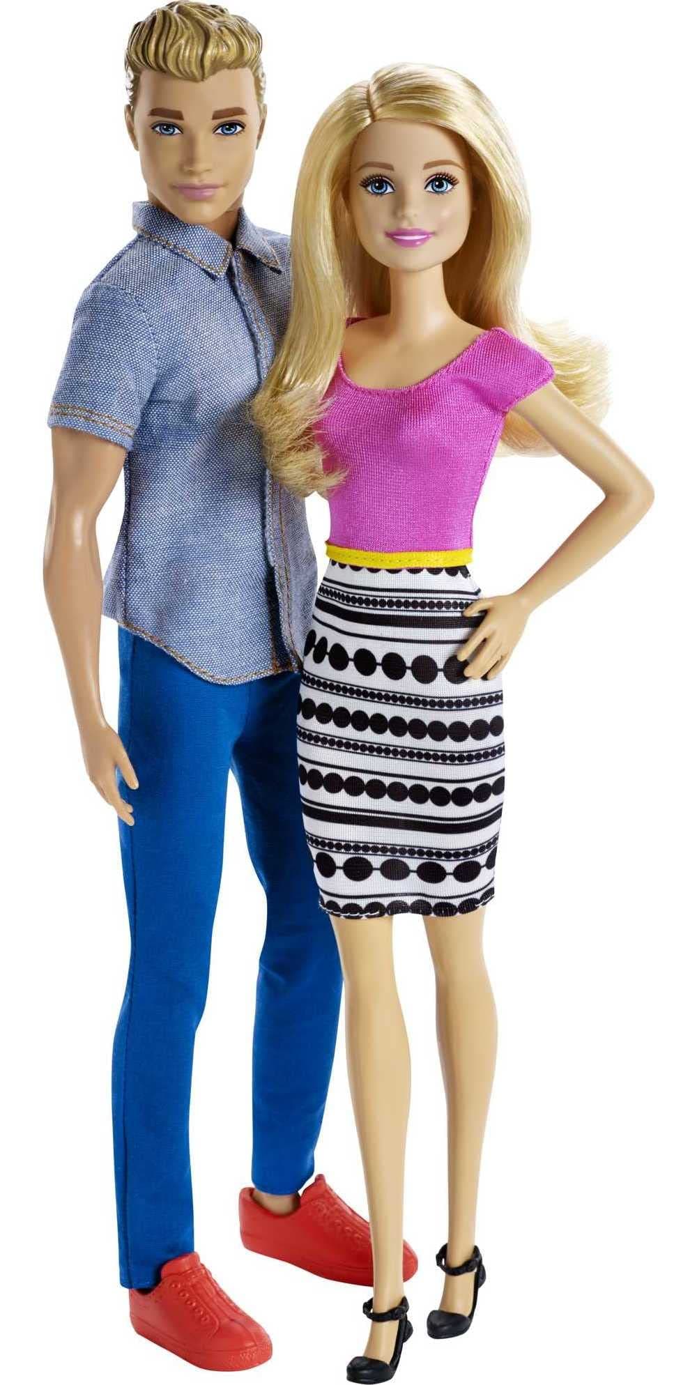 Barbie Dolls, and Ken Doll 2-Pack Featuring Blonde Hair and Bright Colorful Clothes, Kids Toys and Gifts​​​​ Amazon Exclusive