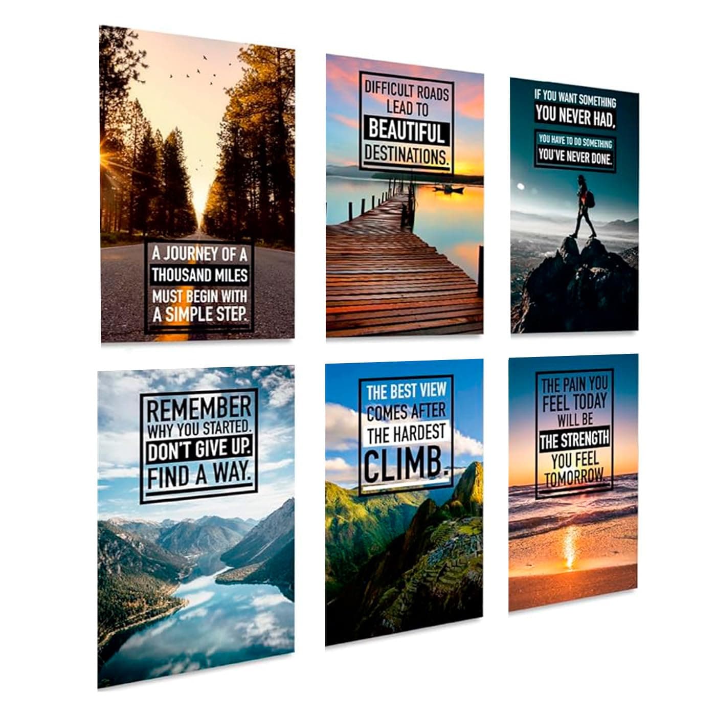Inspirational Wall Art, Motivational Posters, Wall Art for Office, Motivational Posters For Office, Inspirational Posters, Inspirational Poster for Classroom Decor, Office Wall Art, Set of 6 11x17 in.