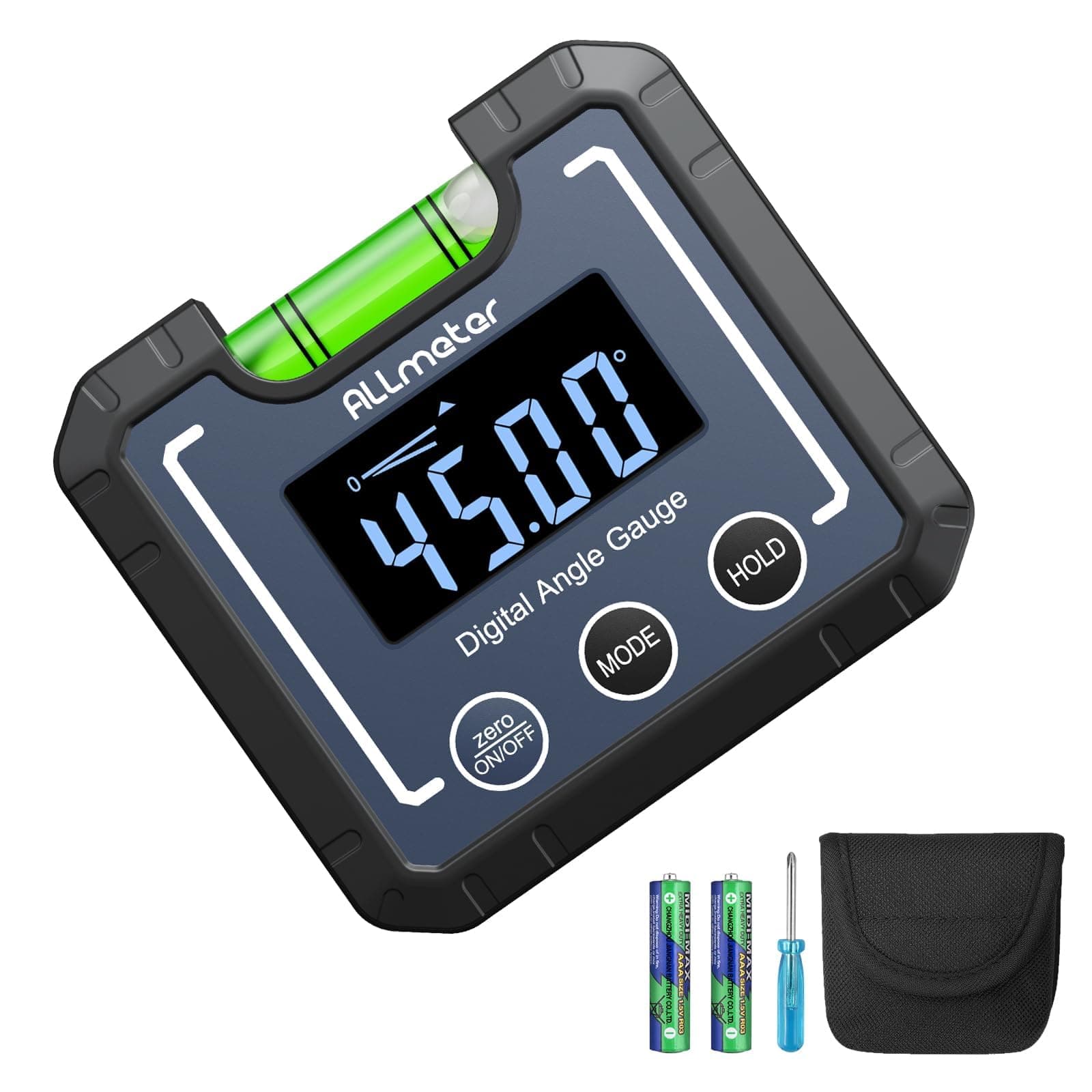 Magnetic Digital inclinometer, Digital Angle Finder 0-360(4 * 90) va LCD Backlight Display with v-Groove Magnetic Base Digital Level Spirit Angle Gauge Bevel Box for Carpentry,Building,Home