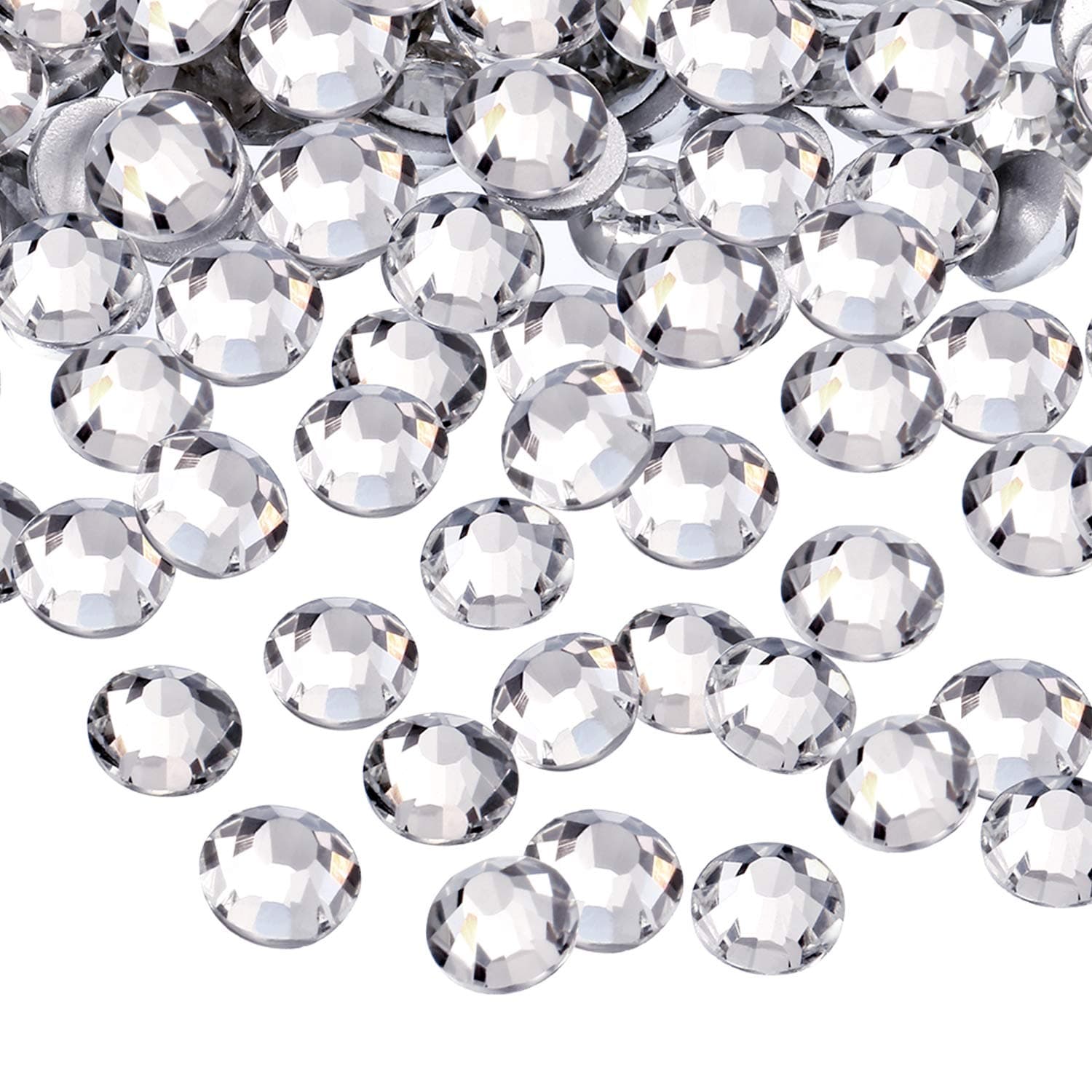 1440 Pack Crystal Flat Back Rhinestone Round Diamante Gems, Non-Self-Adhesive (Clear, 3 MM)