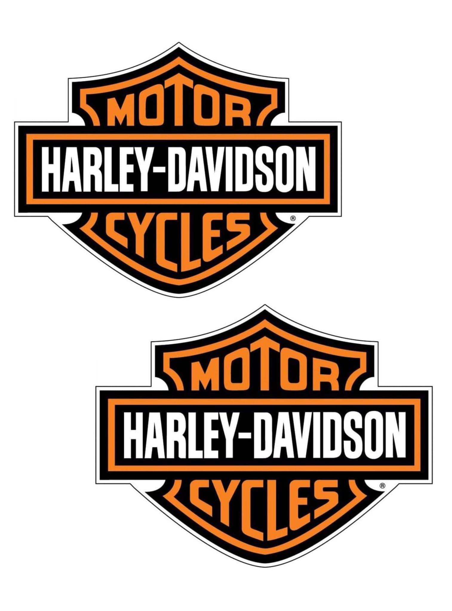 Motorcycle bar and Shield Design Sticker Vinyl Decal #2 Piece Moto Harley Club 3.5"x4.5"