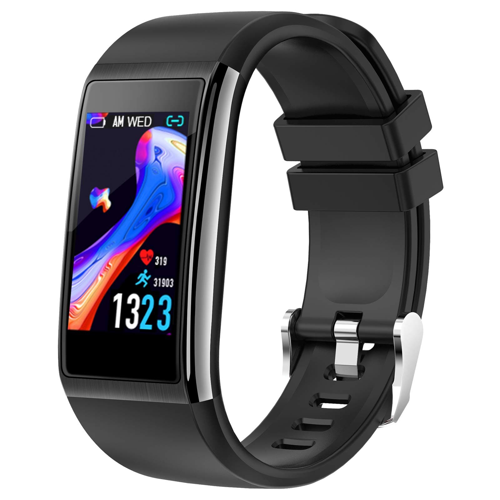 Fitness Tracker, Activity Tracker Smart Watch with Heart Rate Monitor, Blood Pressure Sleep Monitor Smartwatch IP67 WaterproofStep Calorie Counter Modes for Kids Women Men (black)