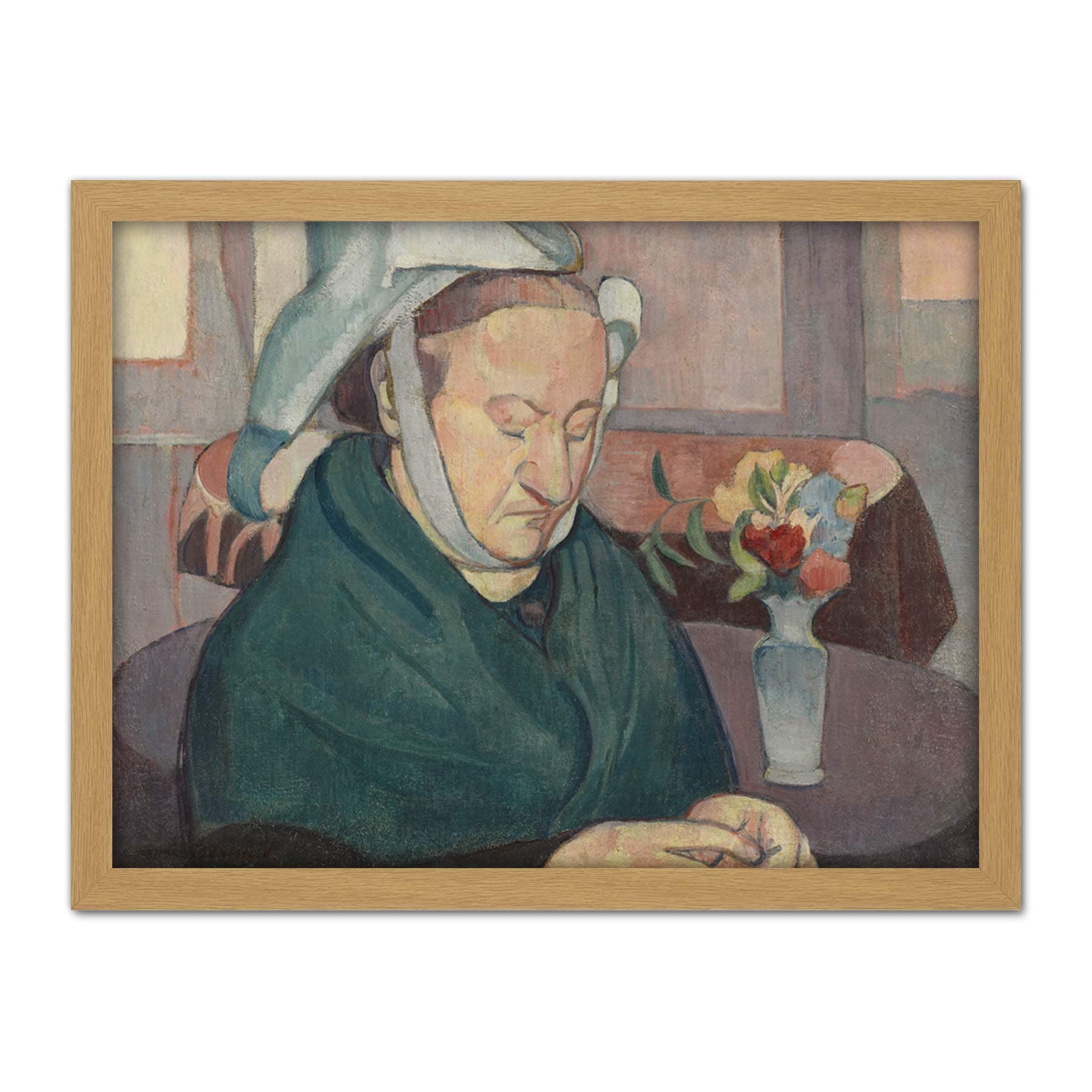 Emile Bernard Portrait De Madame Lemasson Painting Artwork Framed Wall Art Print 18X24 Inch